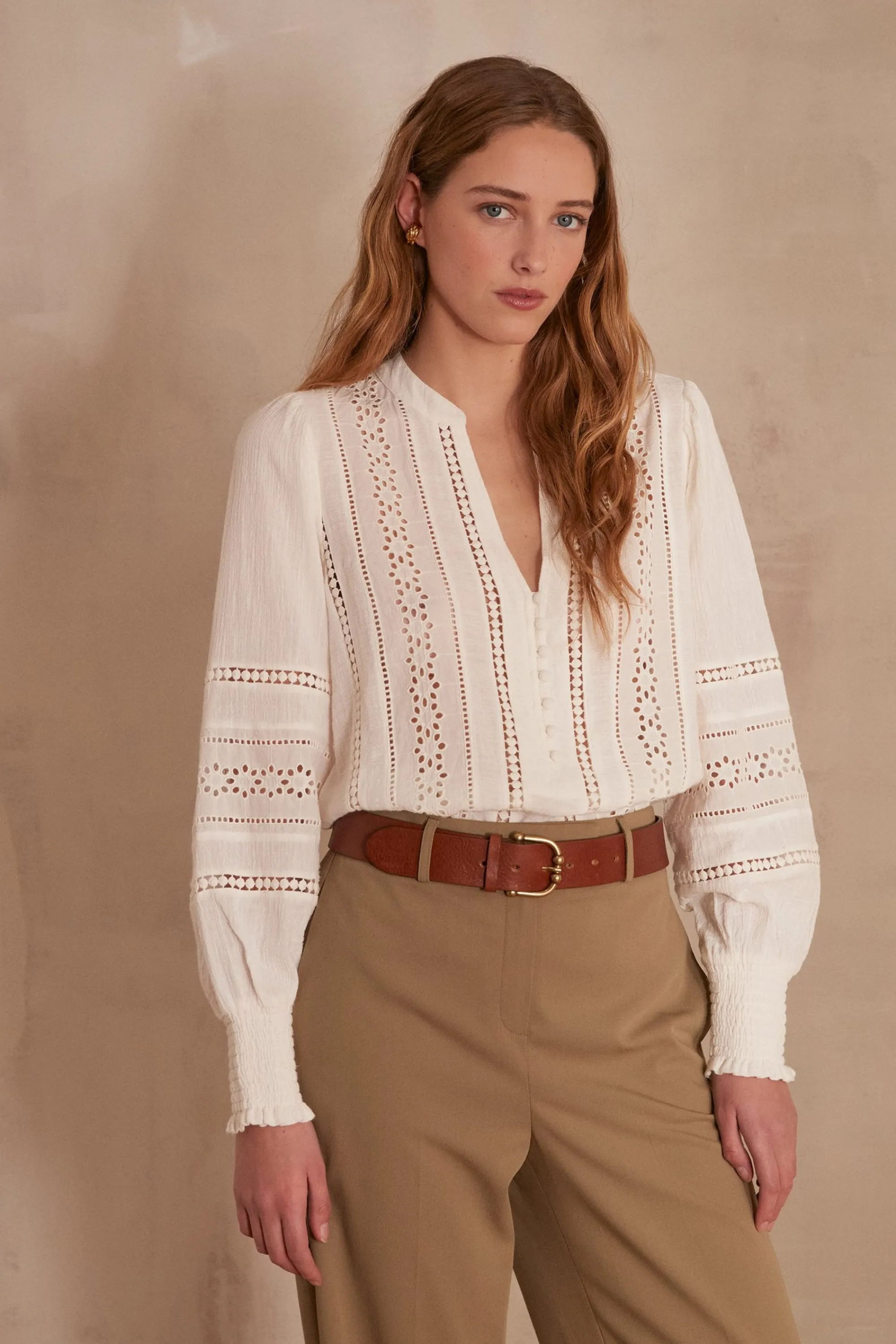 Maison 123 Blouses Et Chemises Blanches | Blouses Et Chemises En Coton>Blouse BAILA ECRU