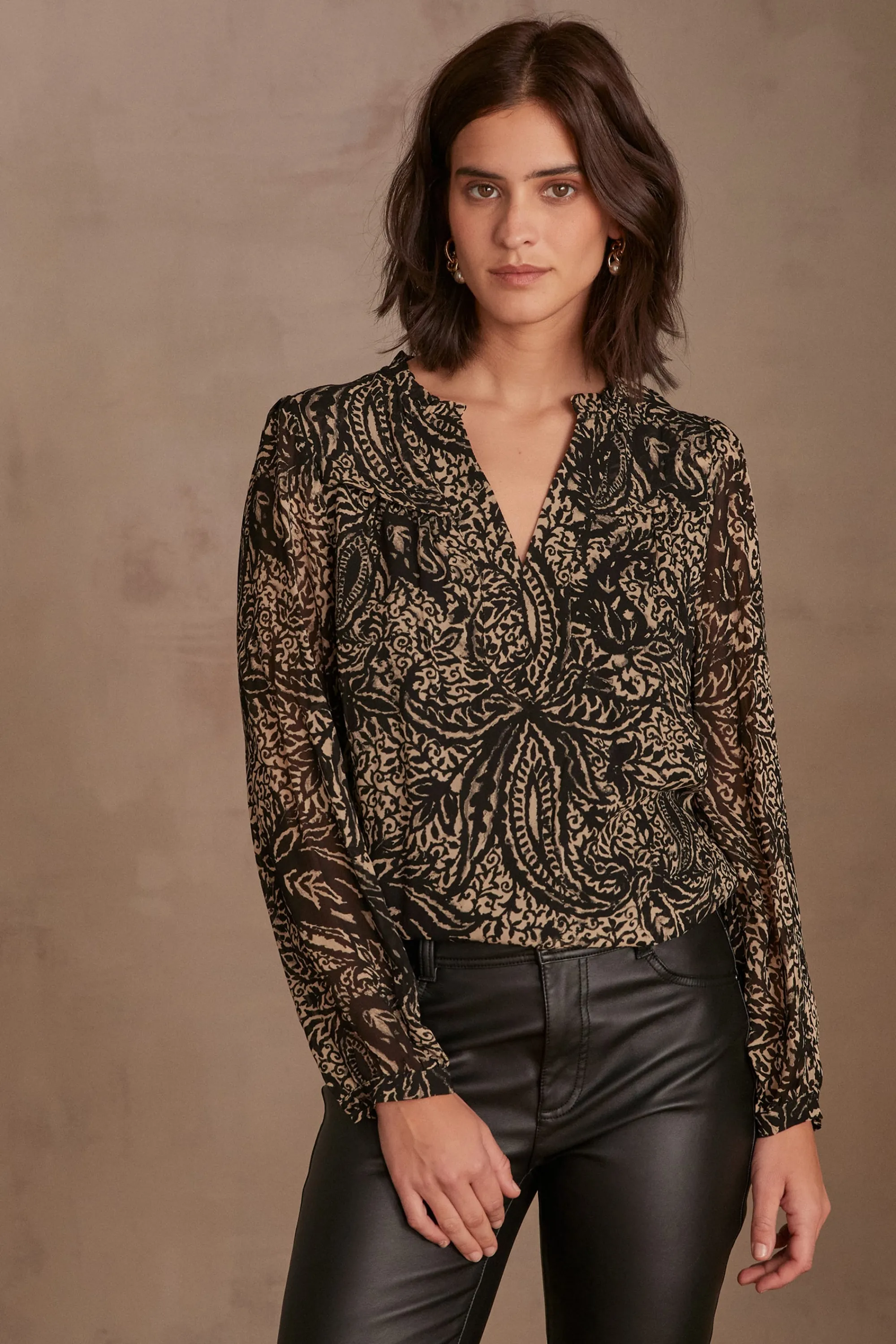 Maison 123 Blouses Et Chemises Imprimées | Blouses Et Chemises Noires>Blouse BERYLE NOIR