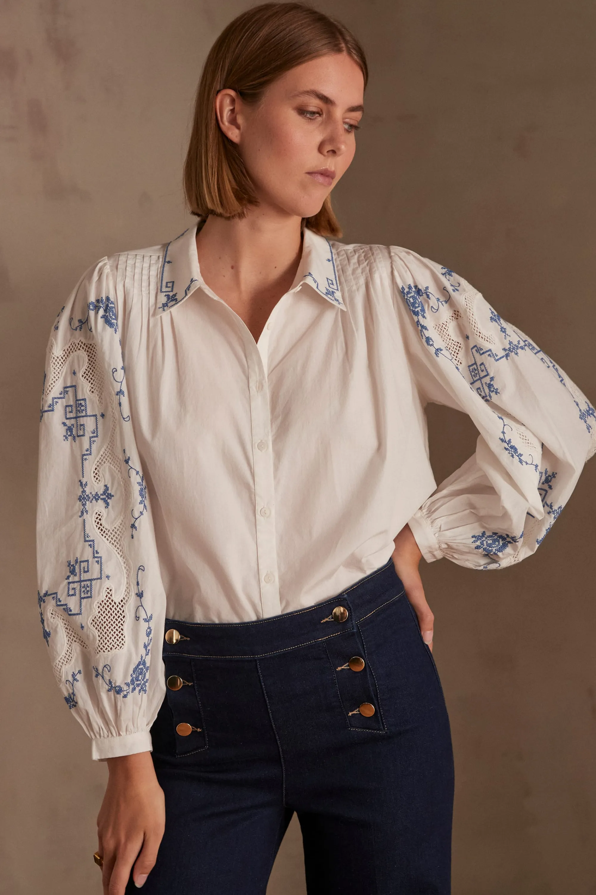 Maison 123 Blouses Et Chemises Blanches | Blouses Et Chemises En Coton>Blouse CLEMENTINE ECRU