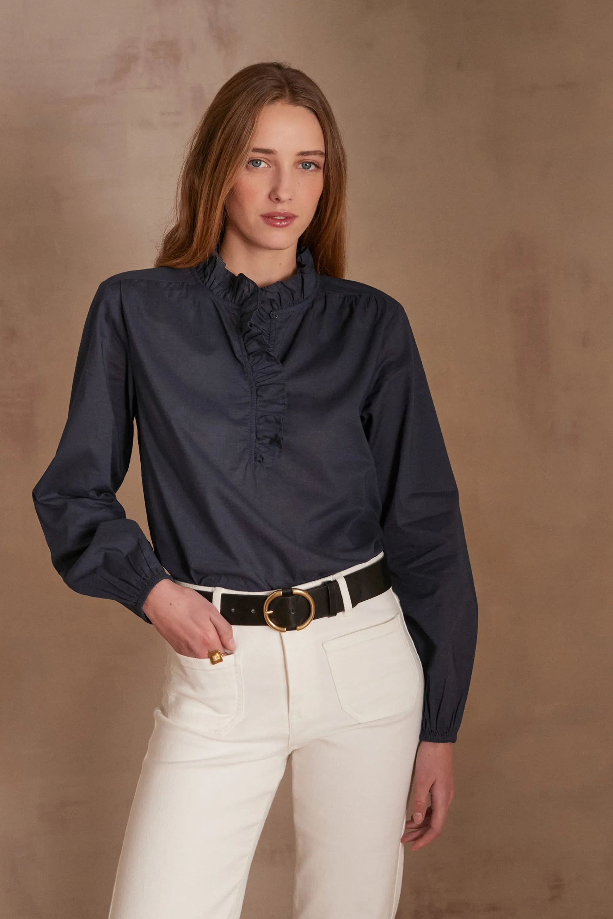 Maison 123 Blouses Et Chemises En Coton>Blouse PAIGE MARINE