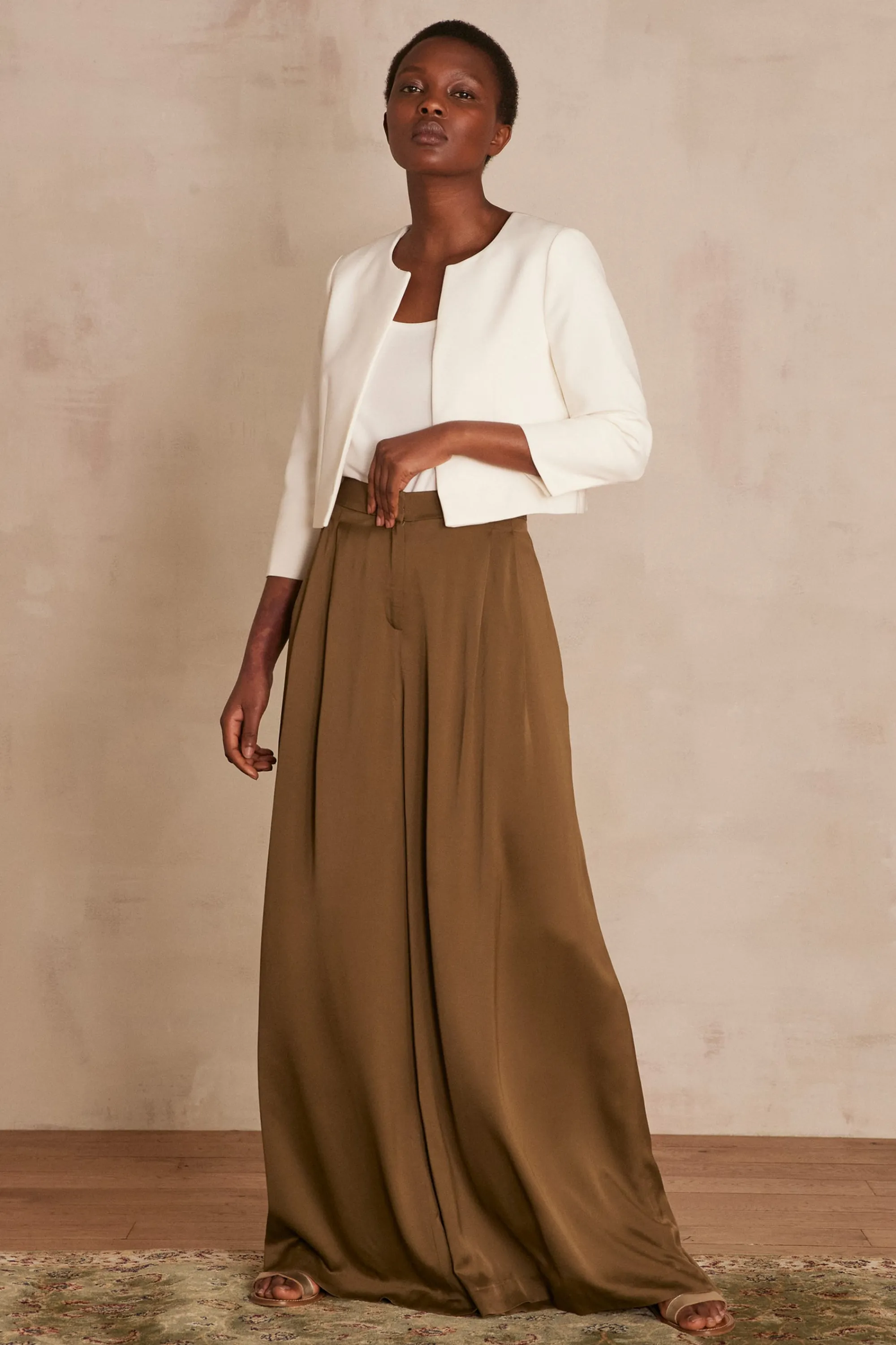 Maison 123 Blazers>Boléro LALIE Produit labellisé We Care mettant en avant l'utilisation de matières plus responsables et la valorisation de la production locale IVOIRE