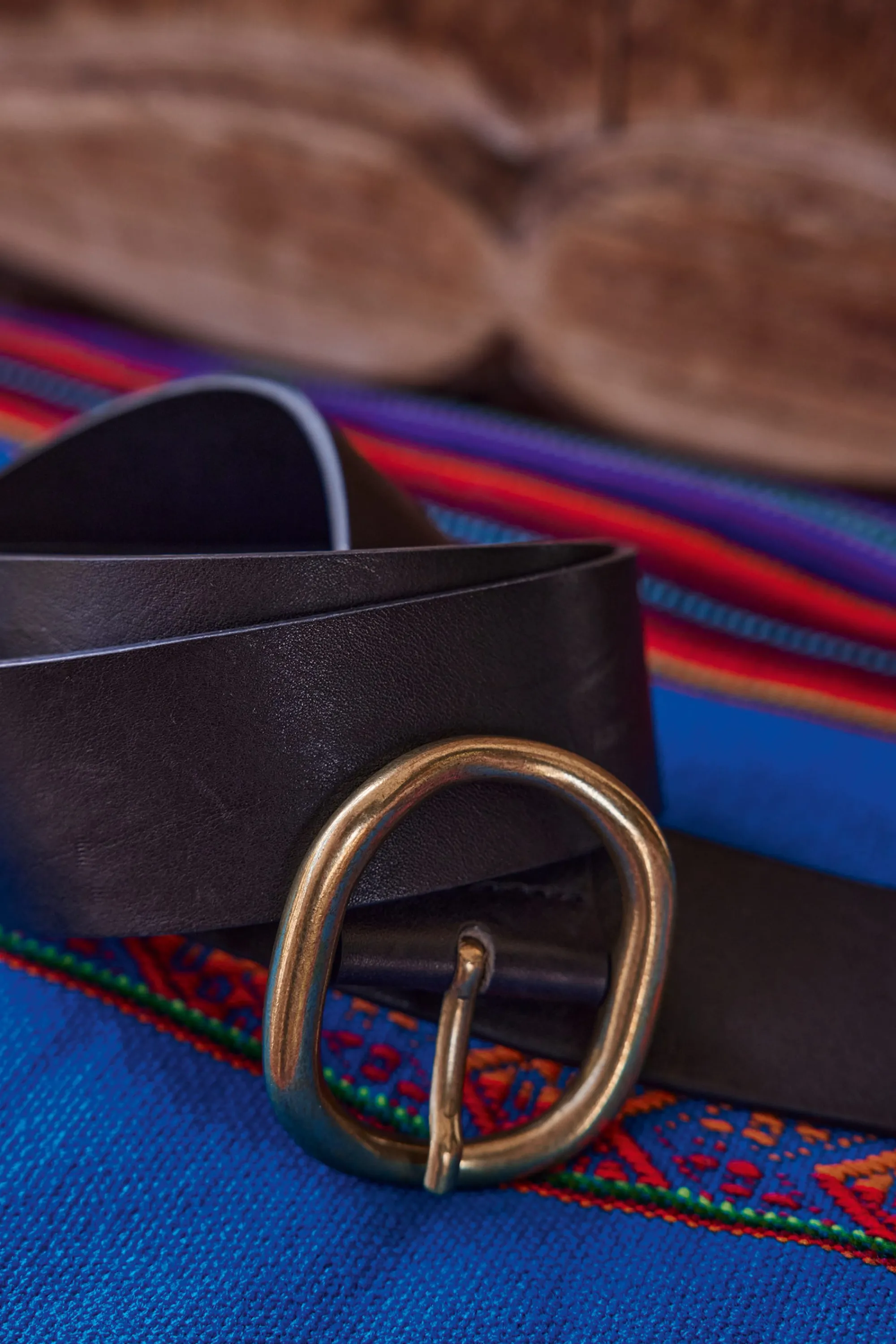 Maison 123 Ceintures>Ceinture en cuir Stella Produit labellisé We Care mettant en avant l'utilisation de matières plus responsables et la valorisation de la production locale NOIR