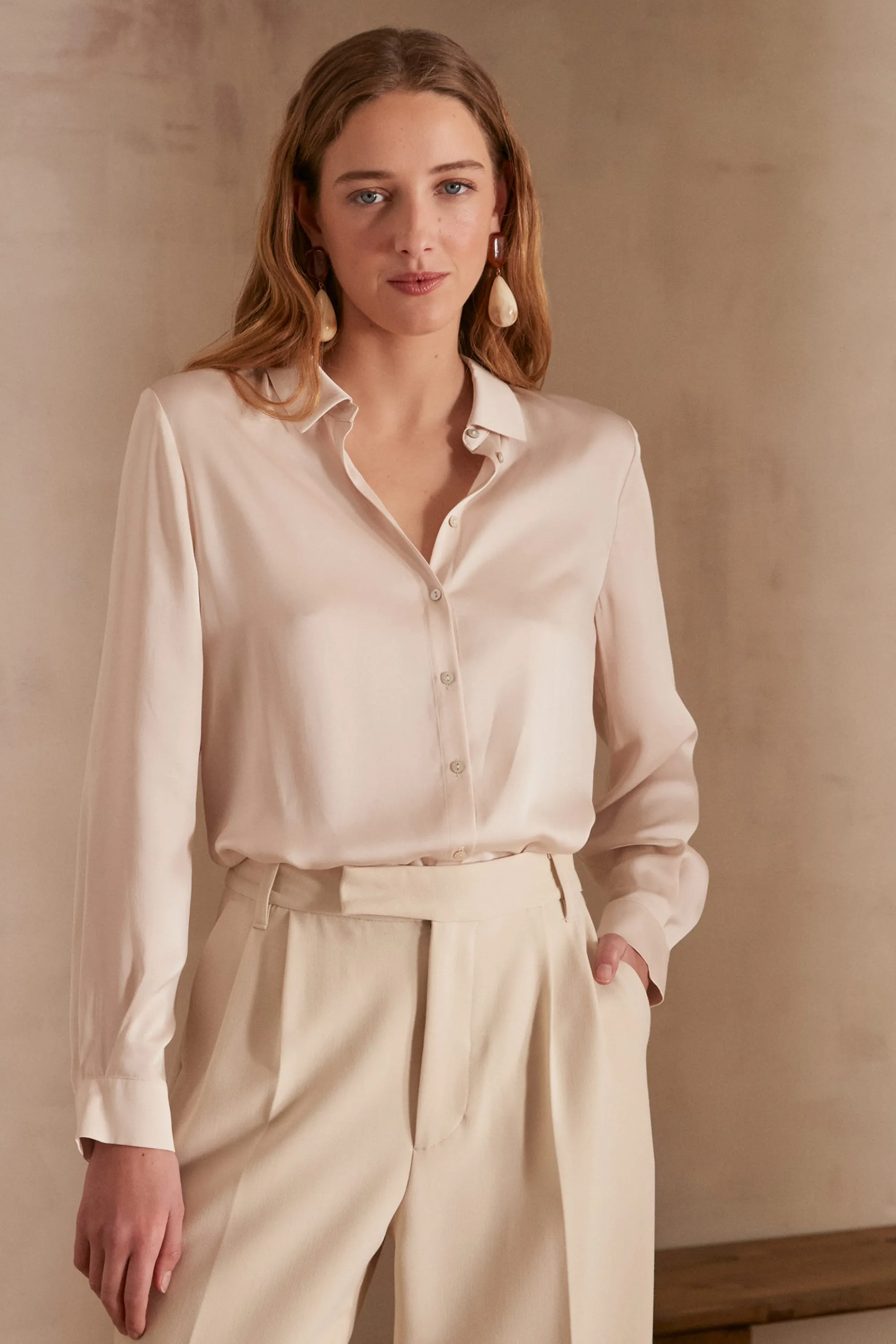 Maison 123 Blouses Et Chemises Blanches>Chemise CARLA CREME