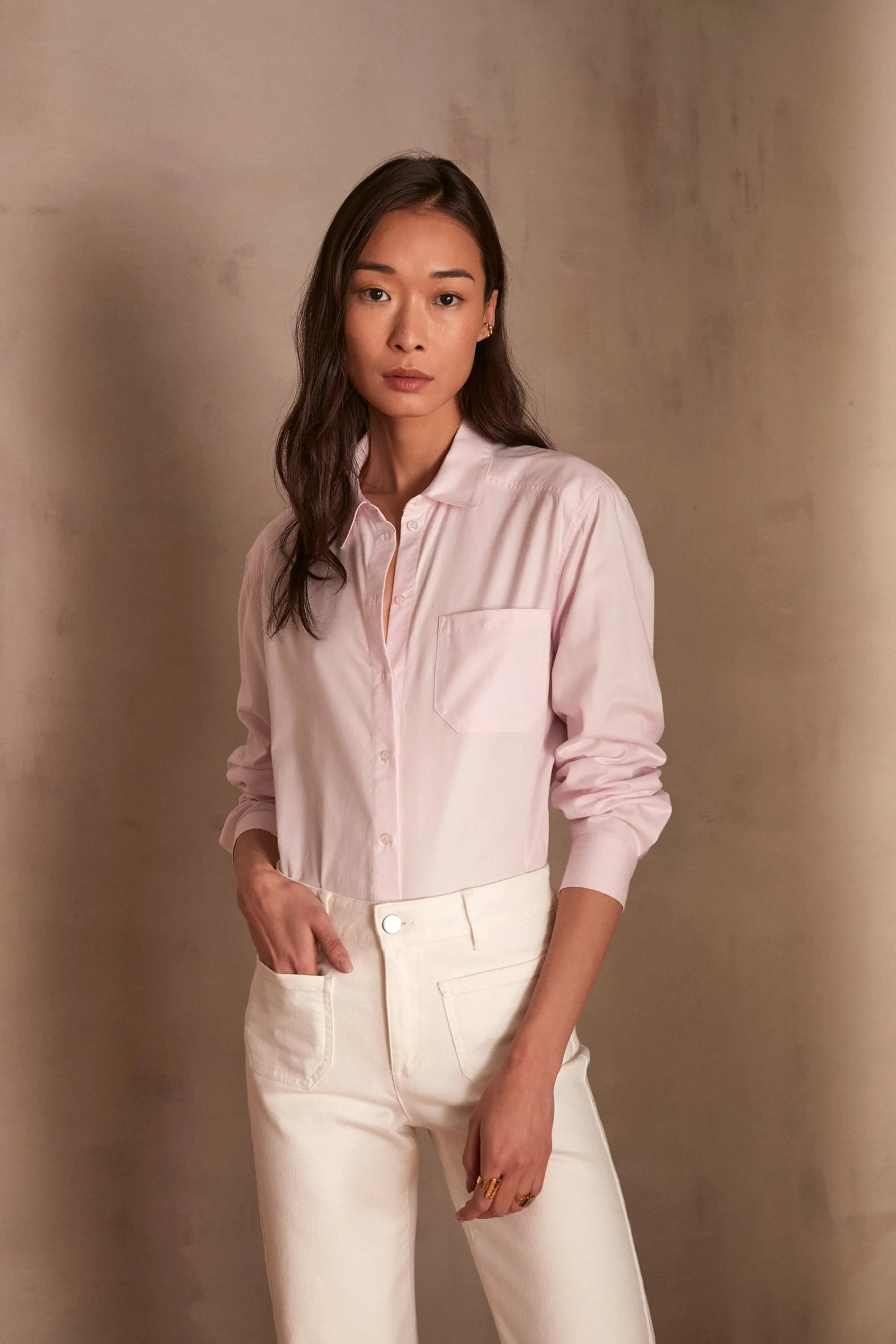 Maison 123 Blouses Et Chemises En Coton>Chemise THOMAS ROSE PALE