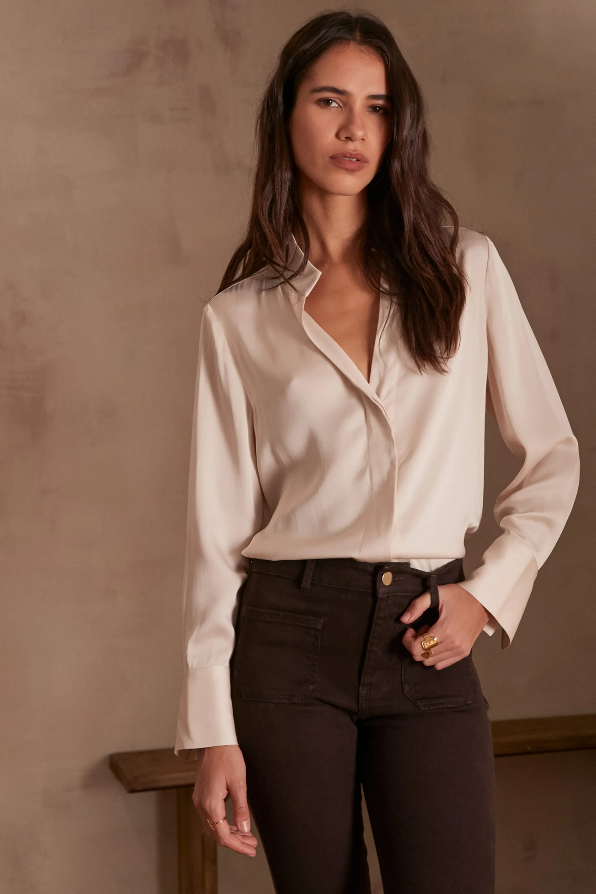 Maison 123 Blouses Et Chemises Blanches>Chemisier BASILE CREME