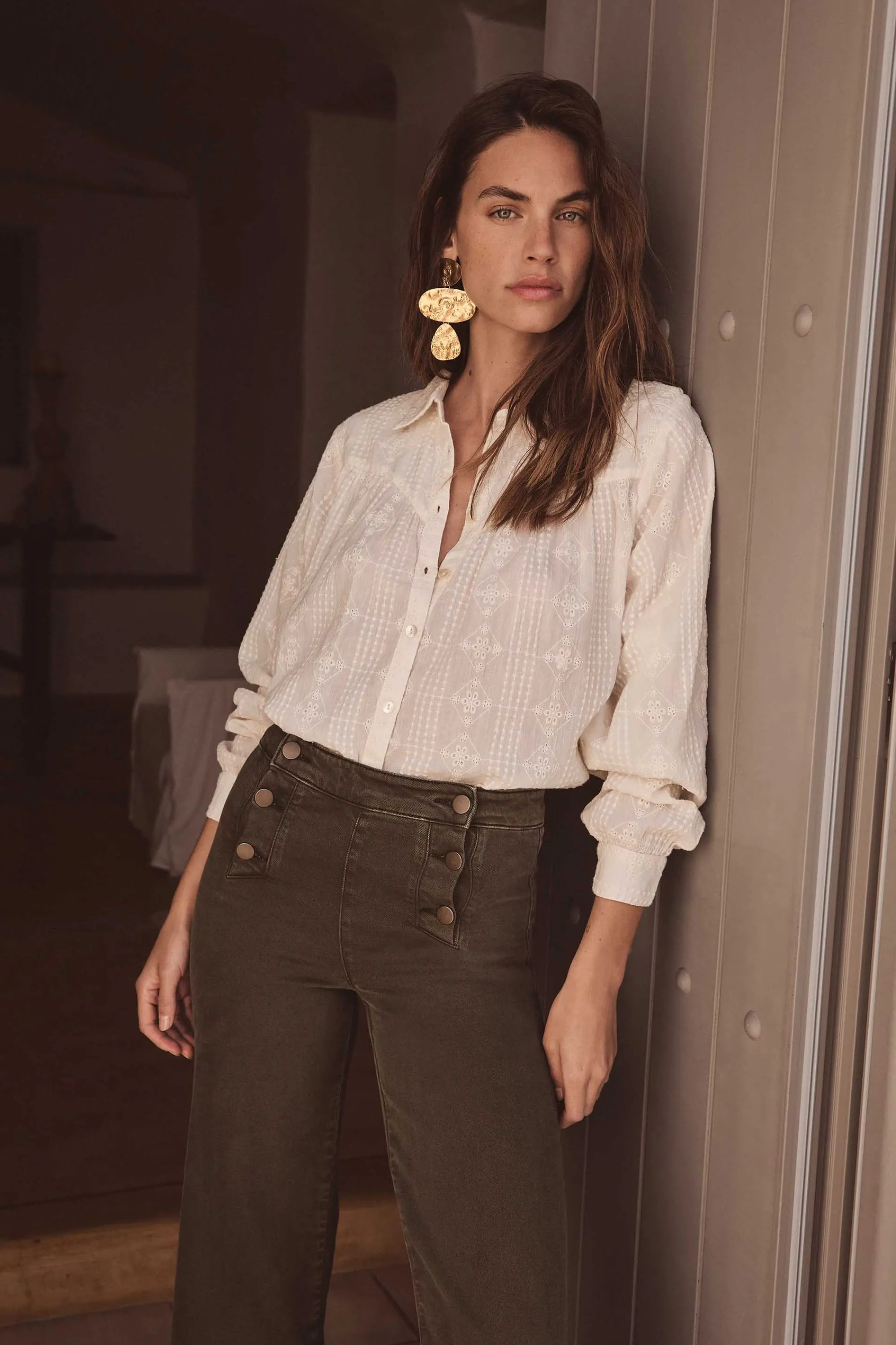 Maison 123 Blouses Et Chemises Blanches | Blouses Et Chemises En Coton>Chemisier PERLE CREME