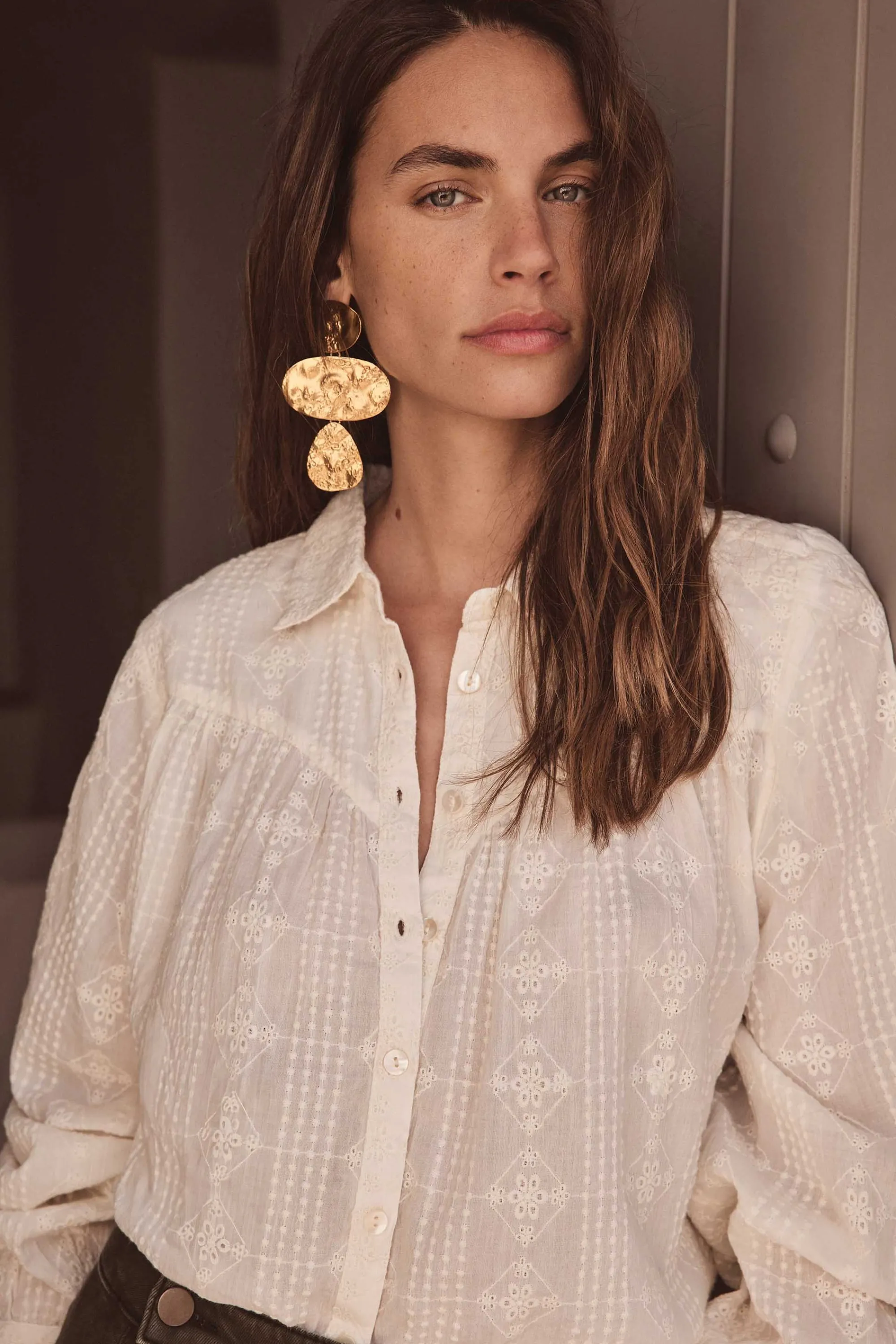 Maison 123 Blouses Et Chemises Blanches | Blouses Et Chemises En Coton>Chemisier PERLE CREME