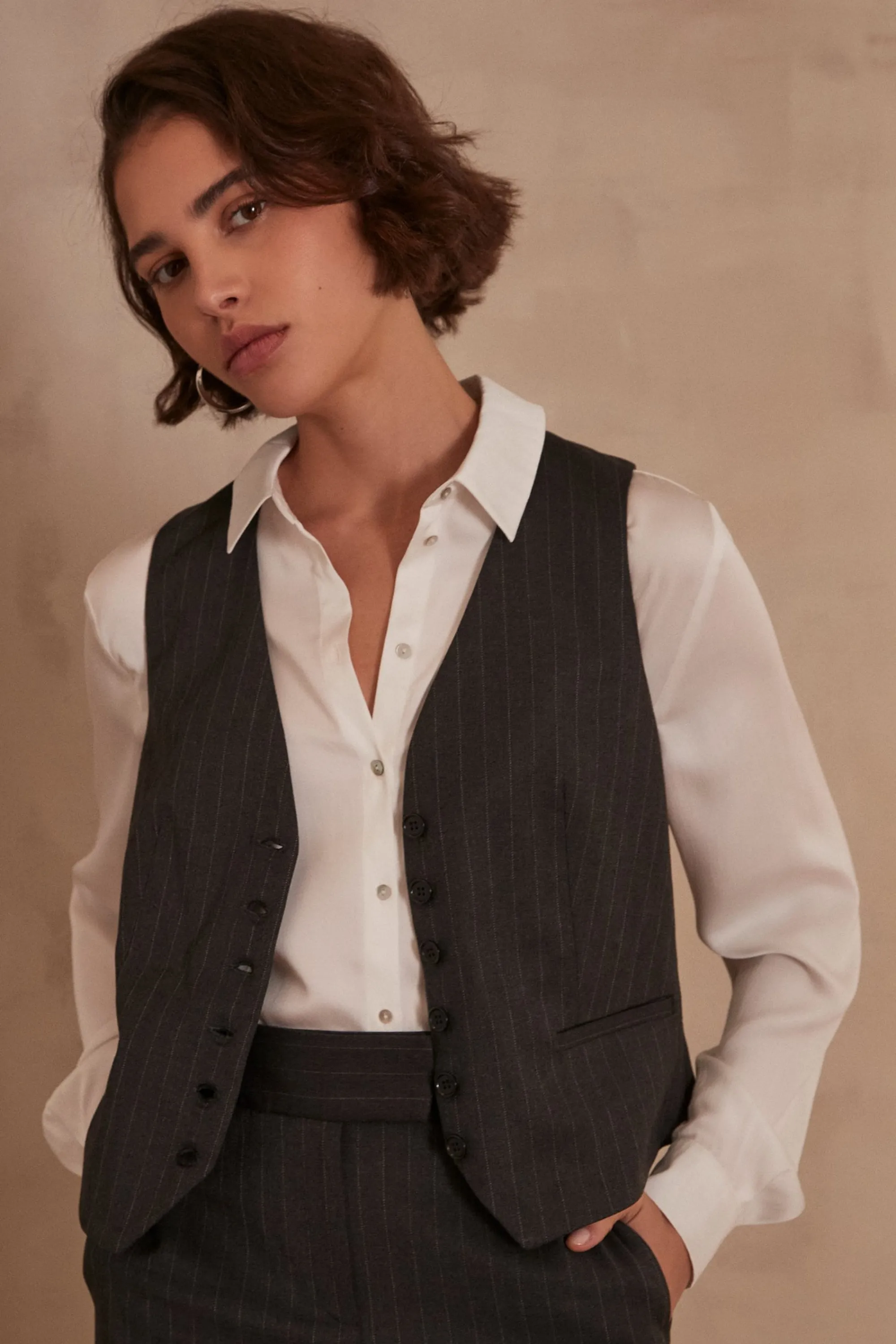 Maison 123 Vestes Sans Manches>Gilet de tailleur SIMEON ANTHRACITE