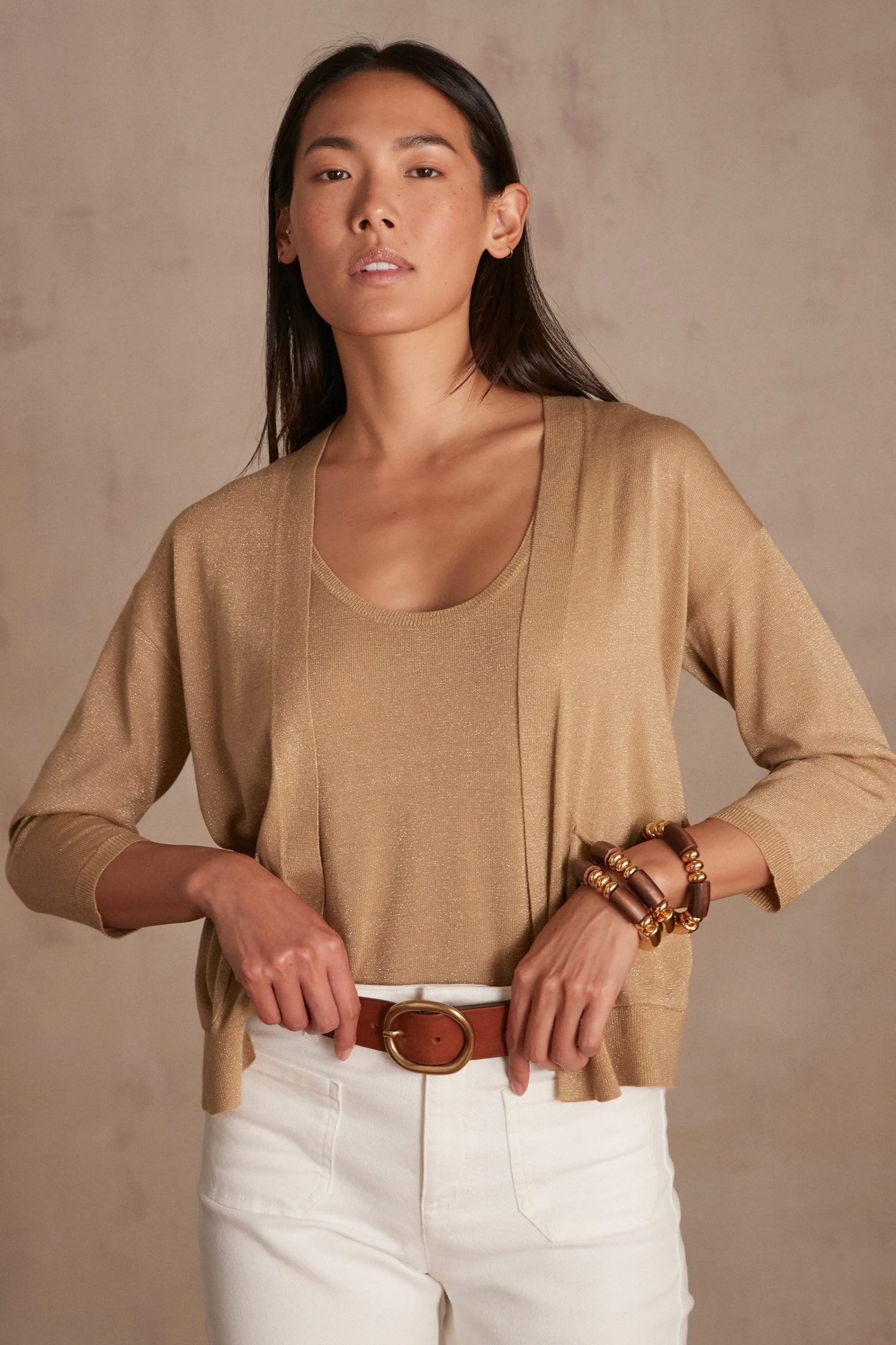 Maison 123 Gilets Courts>Gilet LILOU BEIGE