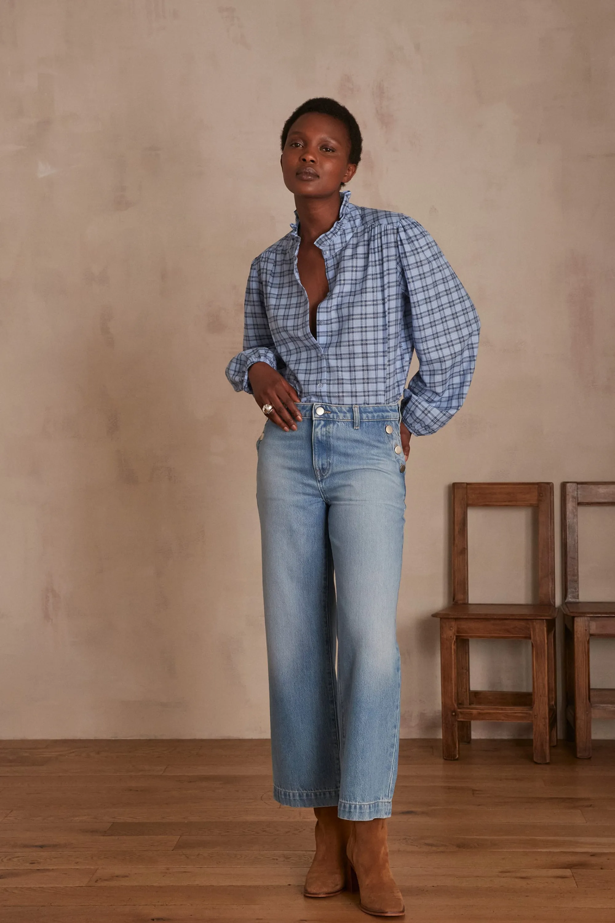 Maison 123 Jeans We Care | Jeans Larges>Jean droit MOSS Produit labellisé We Care mettant en avant l'utilisation de matières plus responsables et la valorisation de la production locale INDIGO CLAIR