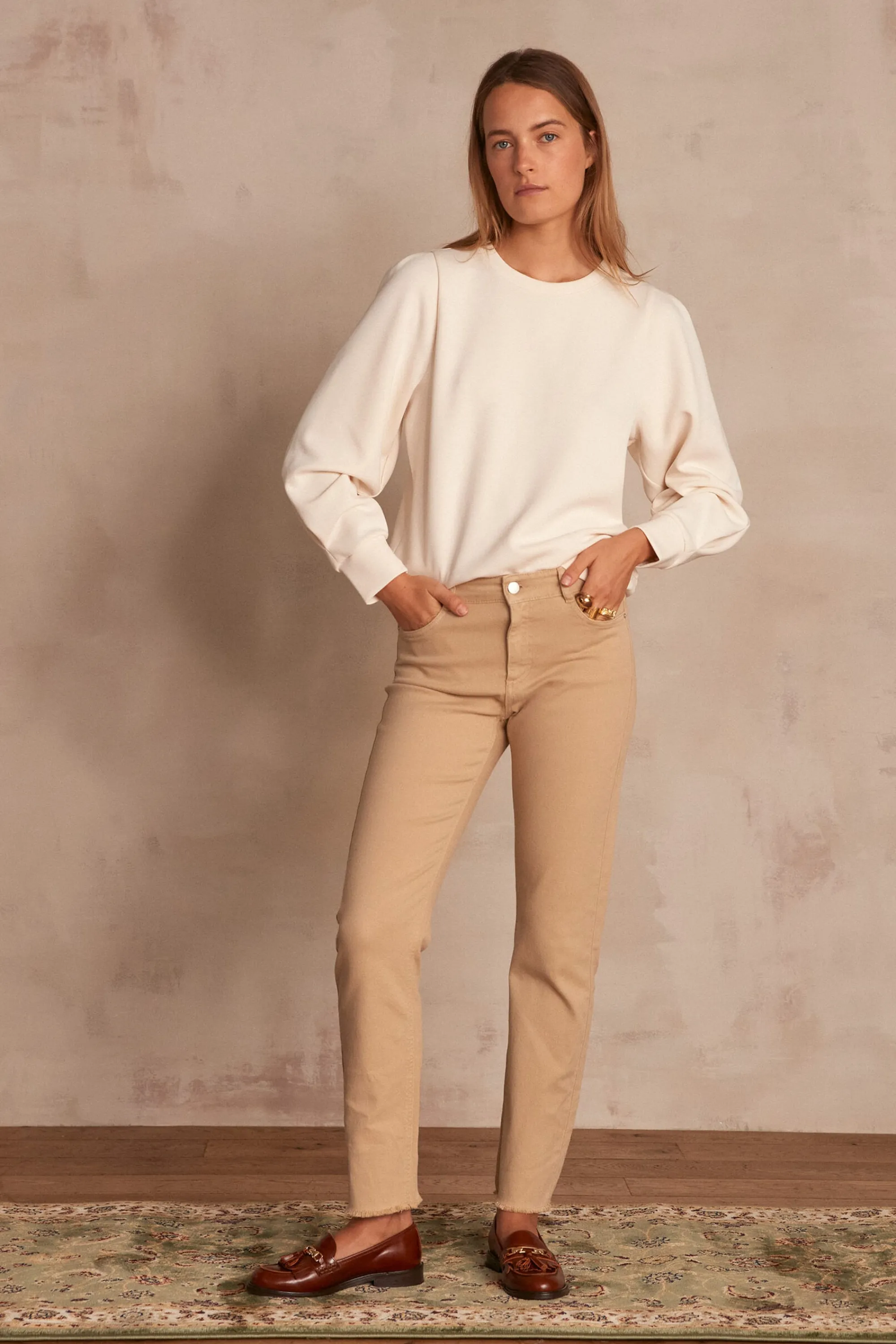 Maison 123 Jeans Droits | Les Morphologies En H>Jean droit Patience BEIGE