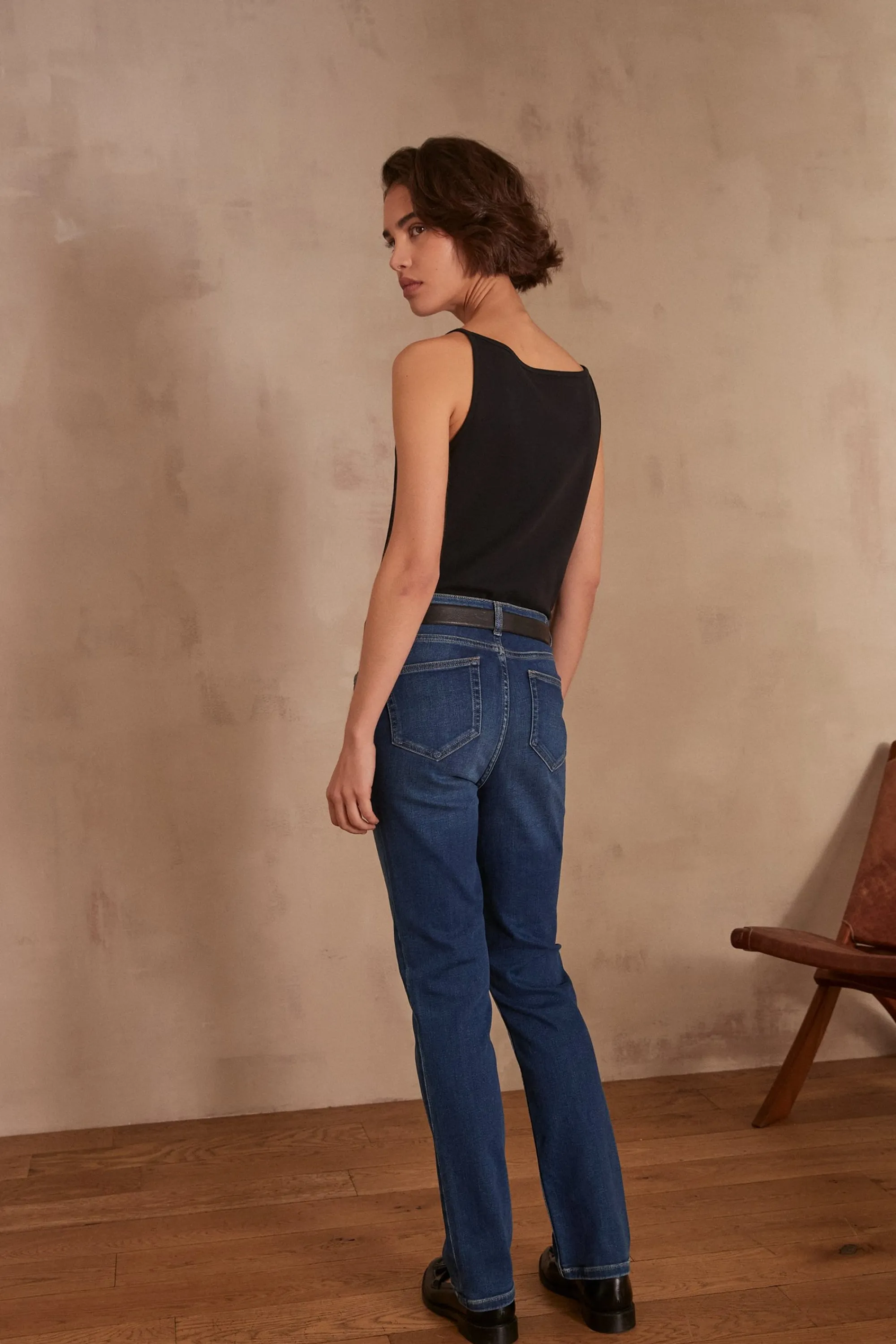 Maison 123 Jeans We Care | Jeans Droits>Jean droit SONIA Produit labellisé We Care mettant en avant l'utilisation de matières plus responsables et la valorisation de la production locale INDIGO FONCE