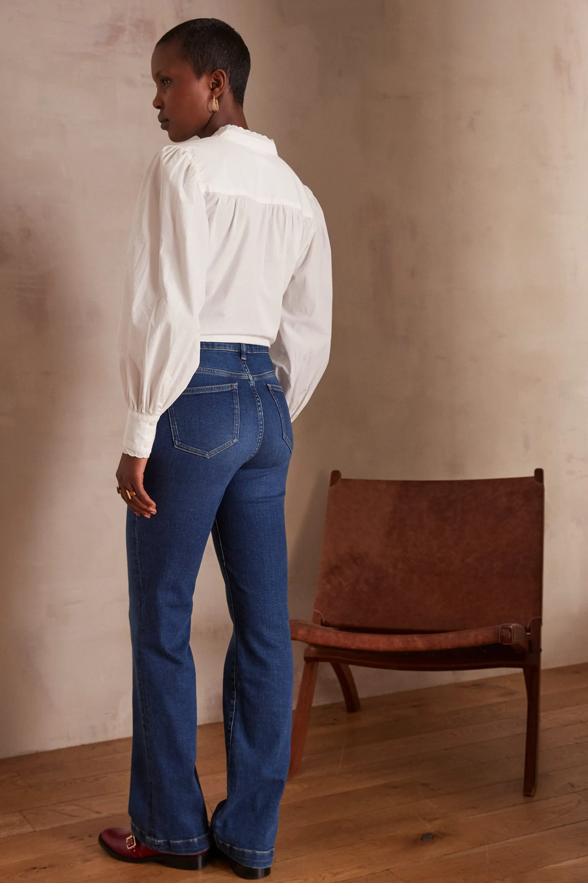 Maison 123 Jeans We Care | Jeans Flare Et Bootcut>Jean flare NINON Produit labellisé We Care mettant en avant l'utilisation de matières plus responsables et la valorisation de la production locale INDIGO FONCE