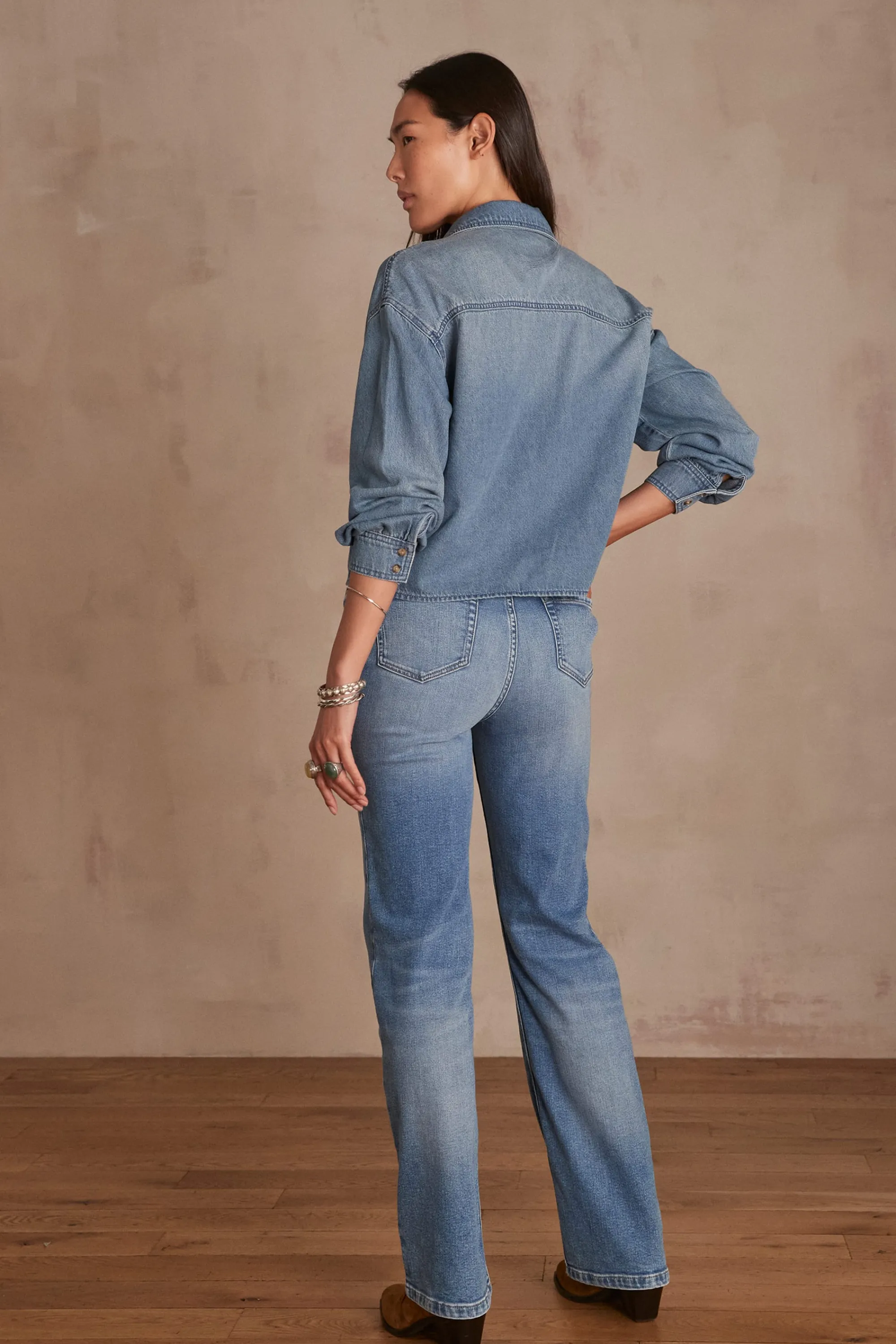 Maison 123 Jeans We Care | Jeans Flare Et Bootcut>Jean flare PAMELA Produit labellisé We Care mettant en avant l'utilisation de matières plus responsables et la valorisation de la production locale DELAVE CLAIR