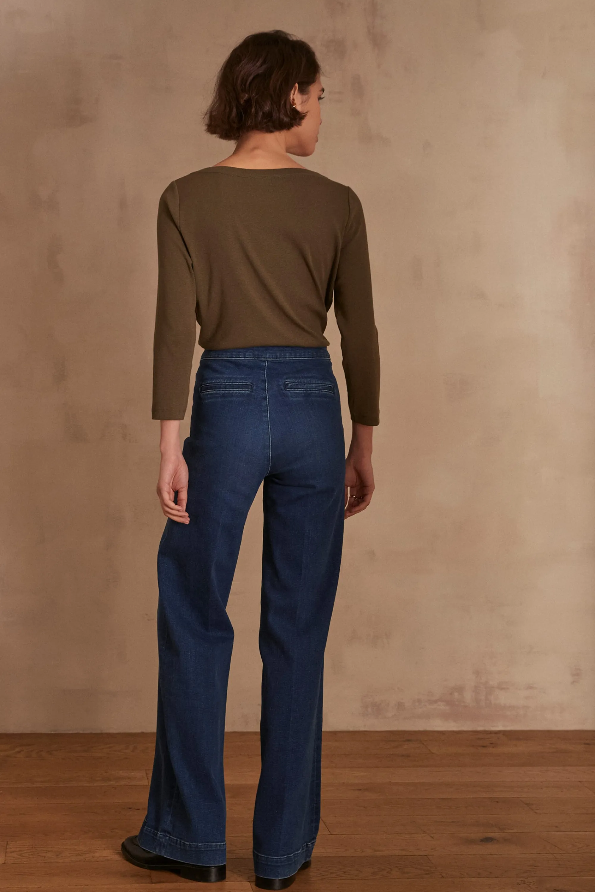 Maison 123 Jeans We Care | Jeans Taille Haute>Jean large OXAN Produit labellisé We Care mettant en avant l'utilisation de matières plus responsables et la valorisation de la production locale INDIGO
