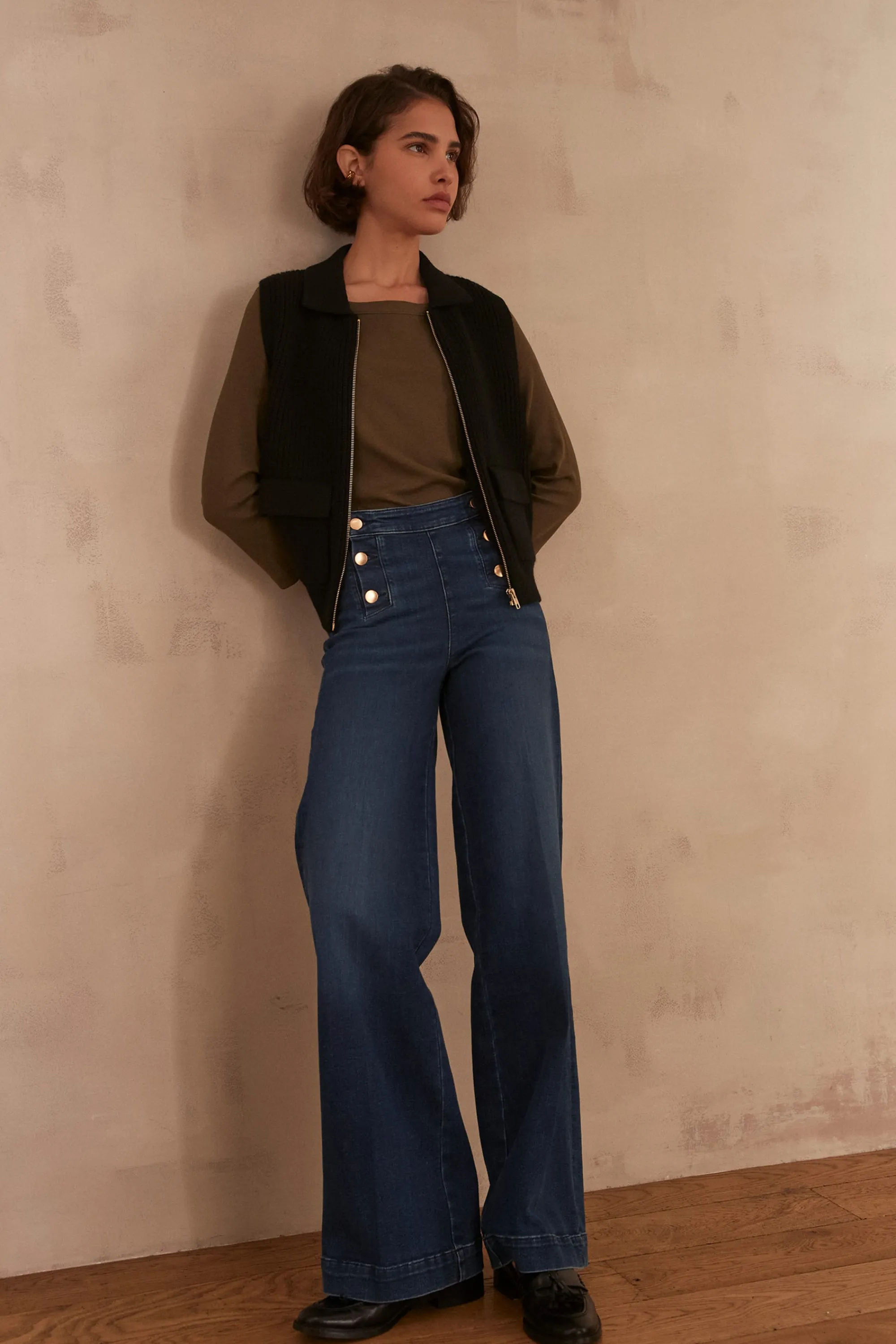 Maison 123 Jeans We Care | Jeans Taille Haute>Jean large OXAN Produit labellisé We Care mettant en avant l'utilisation de matières plus responsables et la valorisation de la production locale INDIGO