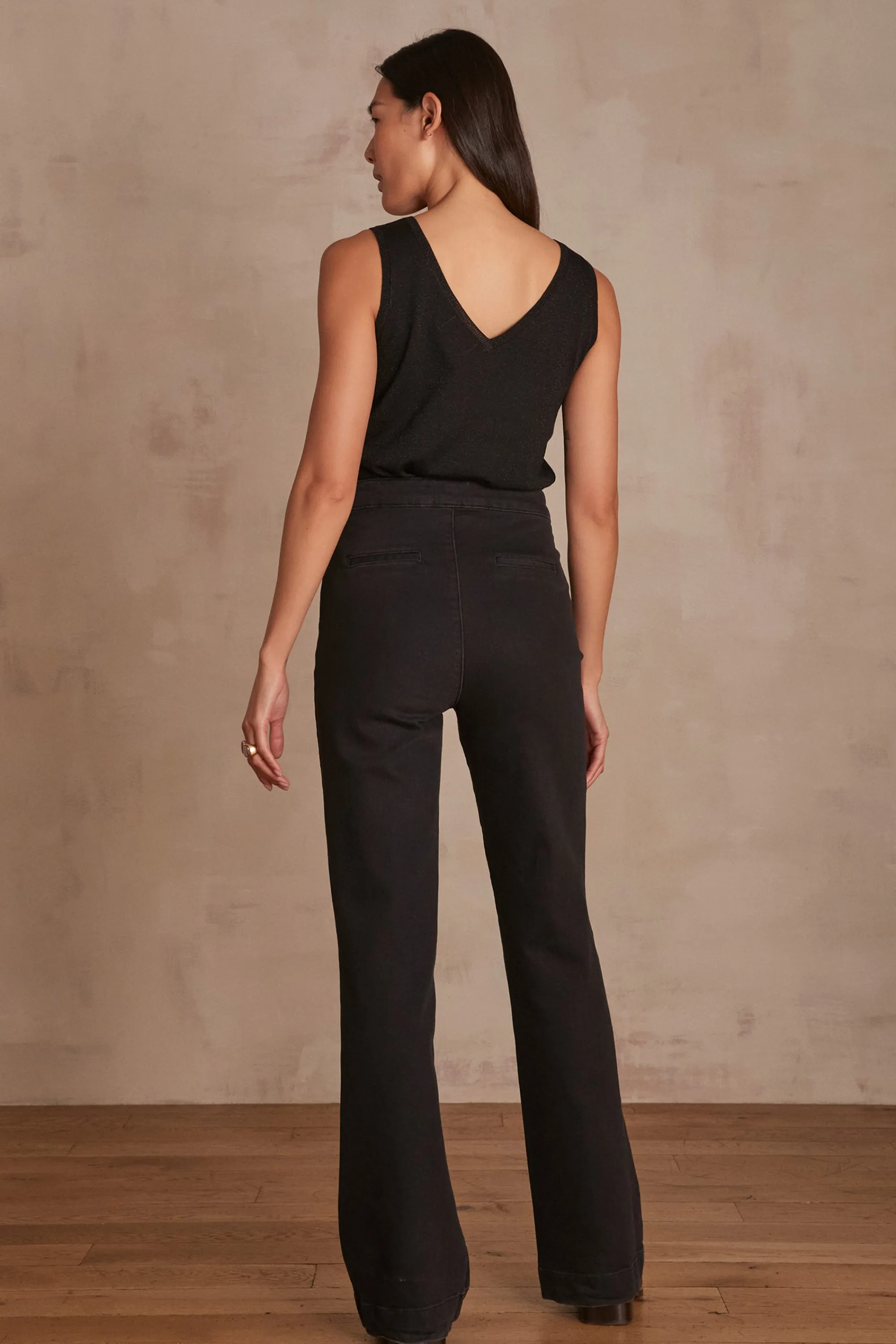 Maison 123 Jeans We Care | Jeans Taille Haute>Jean OXAN Produit labellisé We Care mettant en avant l'utilisation de matières plus responsables et la valorisation de la production locale NOIR