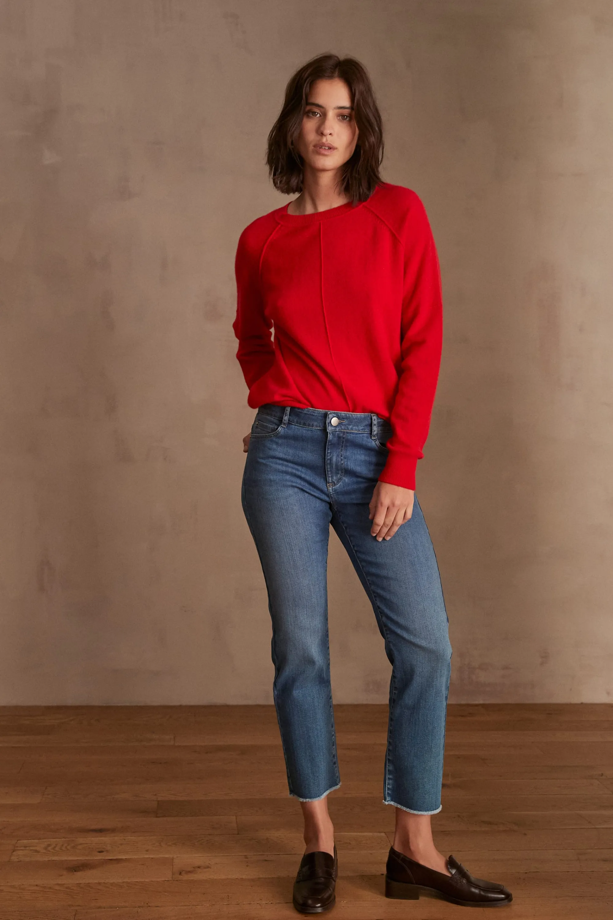 Maison 123 Jeans Droits | Les Morphologies En H>Jean PATIENCE CROPPED INDIGO FONCE