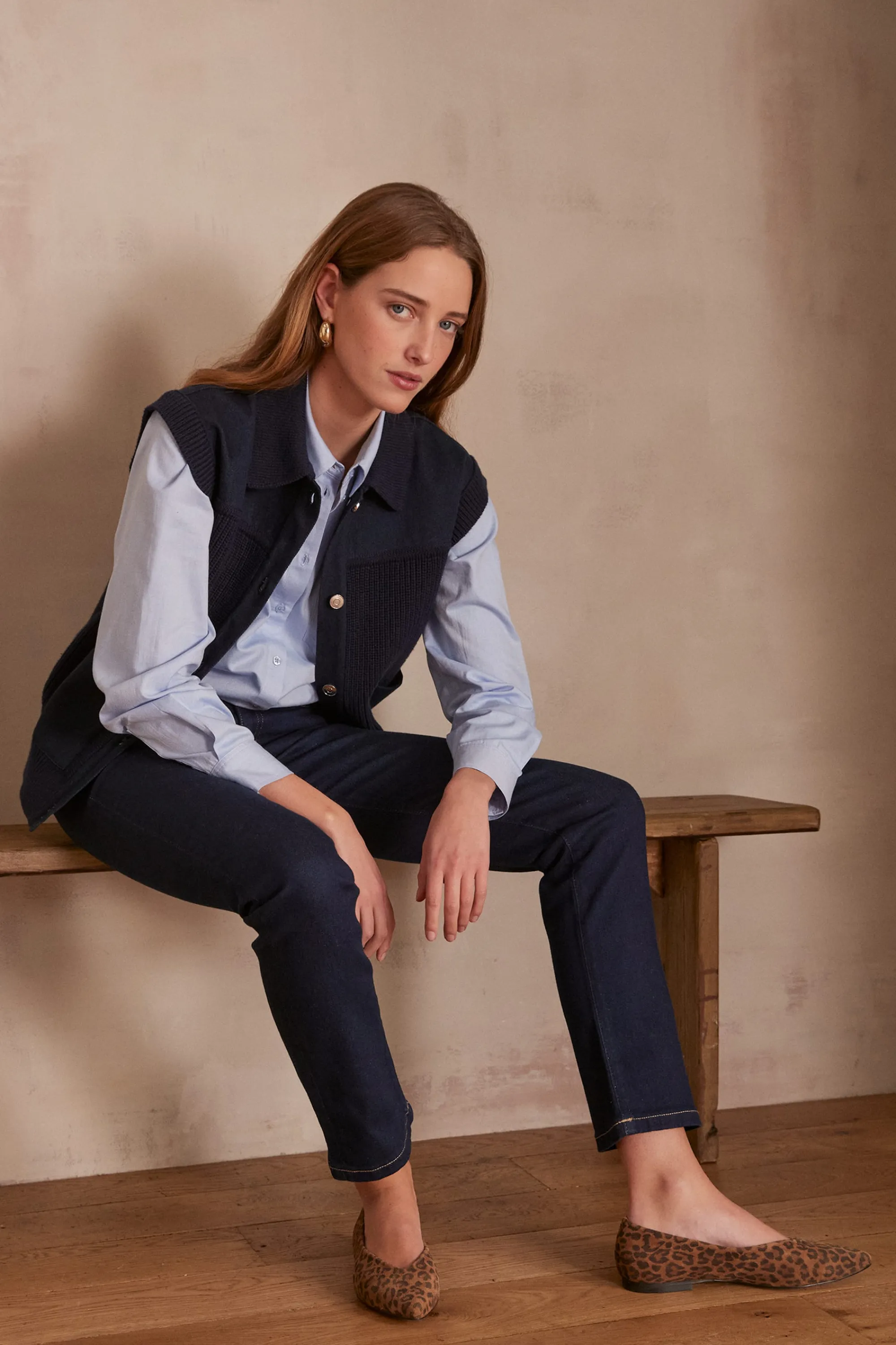 Maison 123 Jeans We Care | Jeans Droits>Jean SONIA Produit labellisé We Care mettant en avant l'utilisation de matières plus responsables et la valorisation de la production locale CELADON