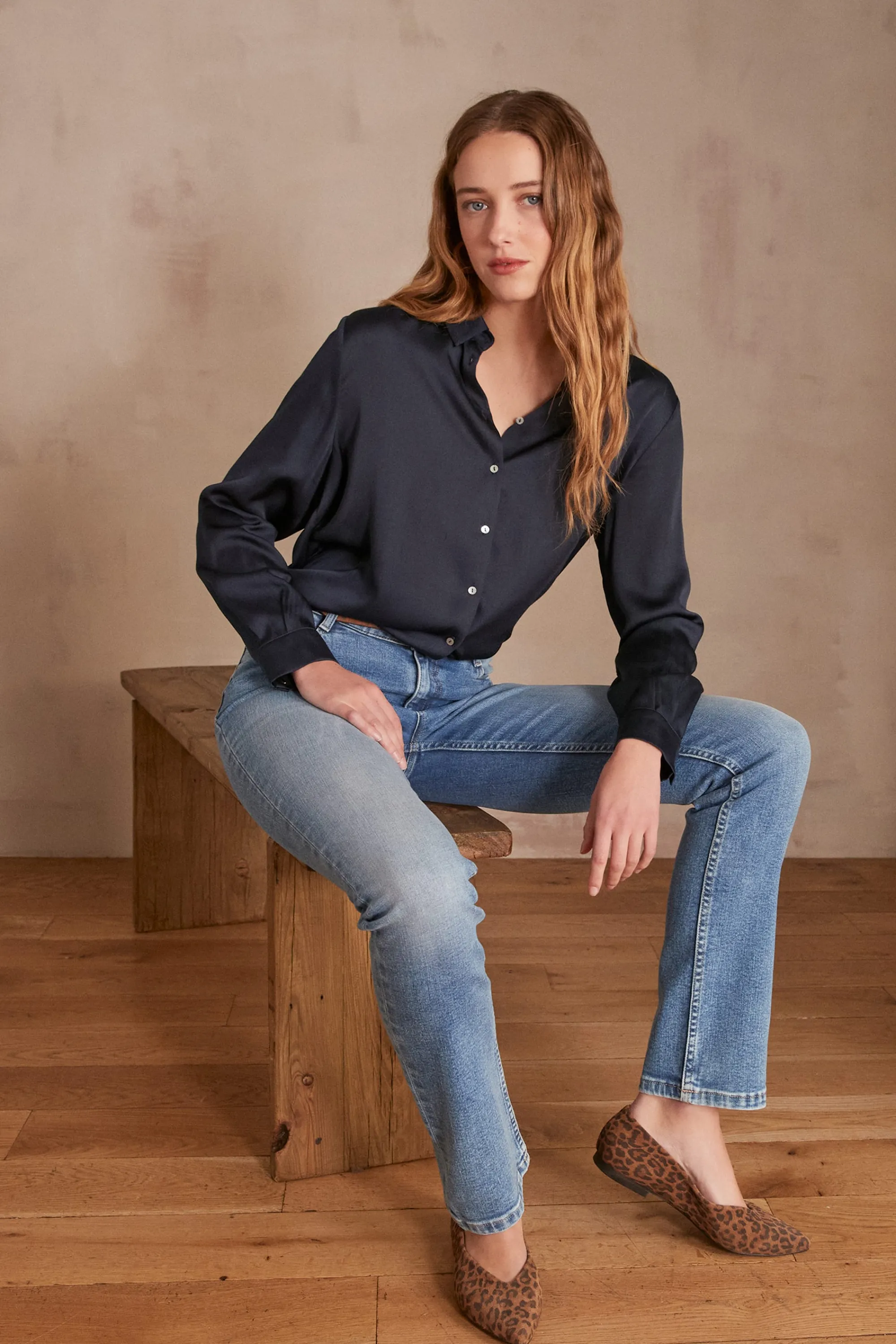 Maison 123 Jeans We Care | Jeans Droits>Jean SONIA Produit labellisé We Care mettant en avant l'utilisation de matières plus responsables et la valorisation de la production locale DELAVE CLAIR