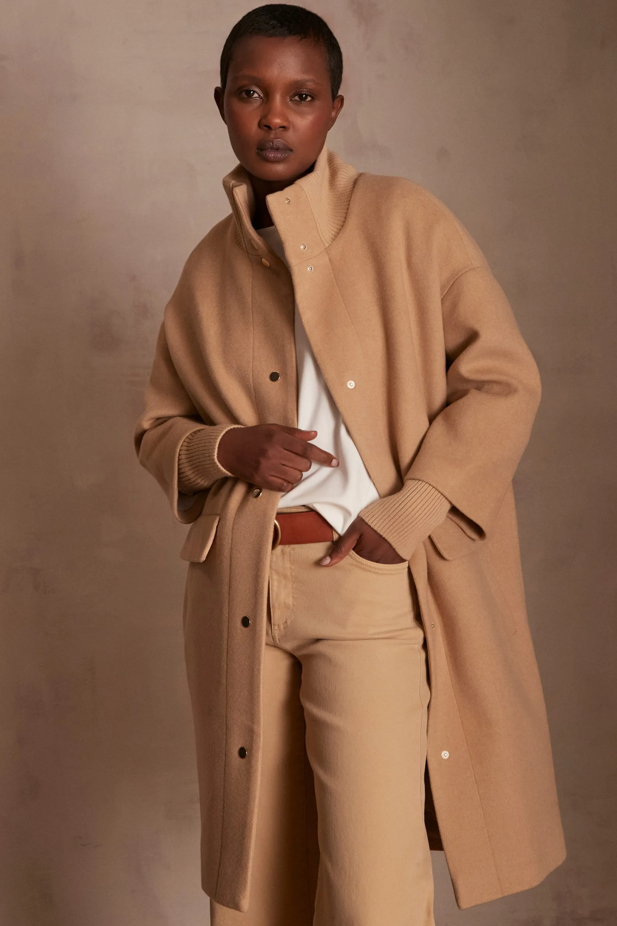 Maison 123 Manteaux Longs | Manteaux En Laine>Manteau MAGDA CAMEL