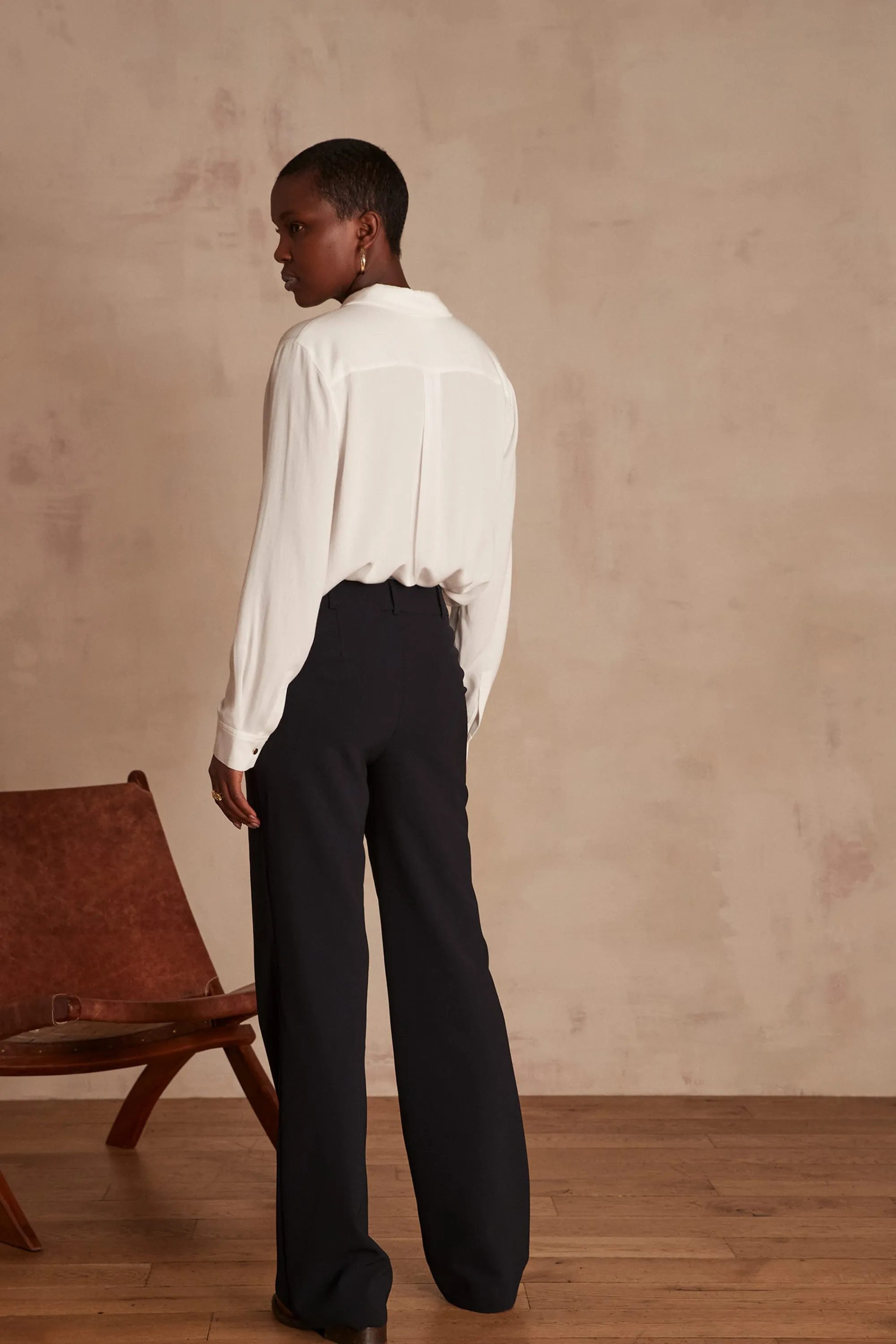 Maison 123 Pantalons De Tailleur | Pantalons Fluides>Pantalon à pont Hubert Produit labellisé We Care mettant en avant l'utilisation de matières plus responsables et la valorisation de la production locale MARINE