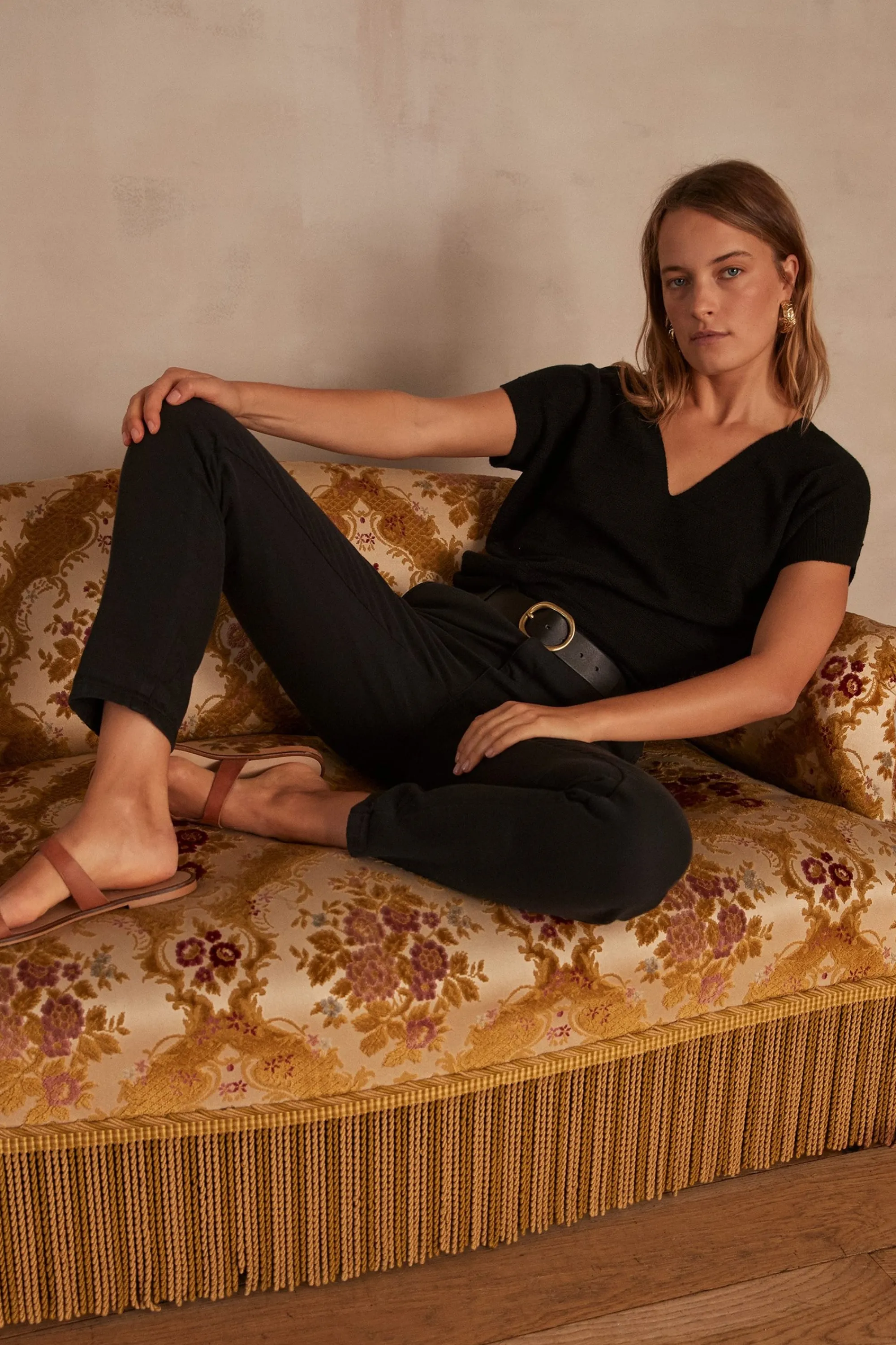 Maison 123 Pantalons Noirs>Pantalon chino SABIL Produit labellisé We Care mettant en avant l'utilisation de matières plus responsables et la valorisation de la production locale NOIR