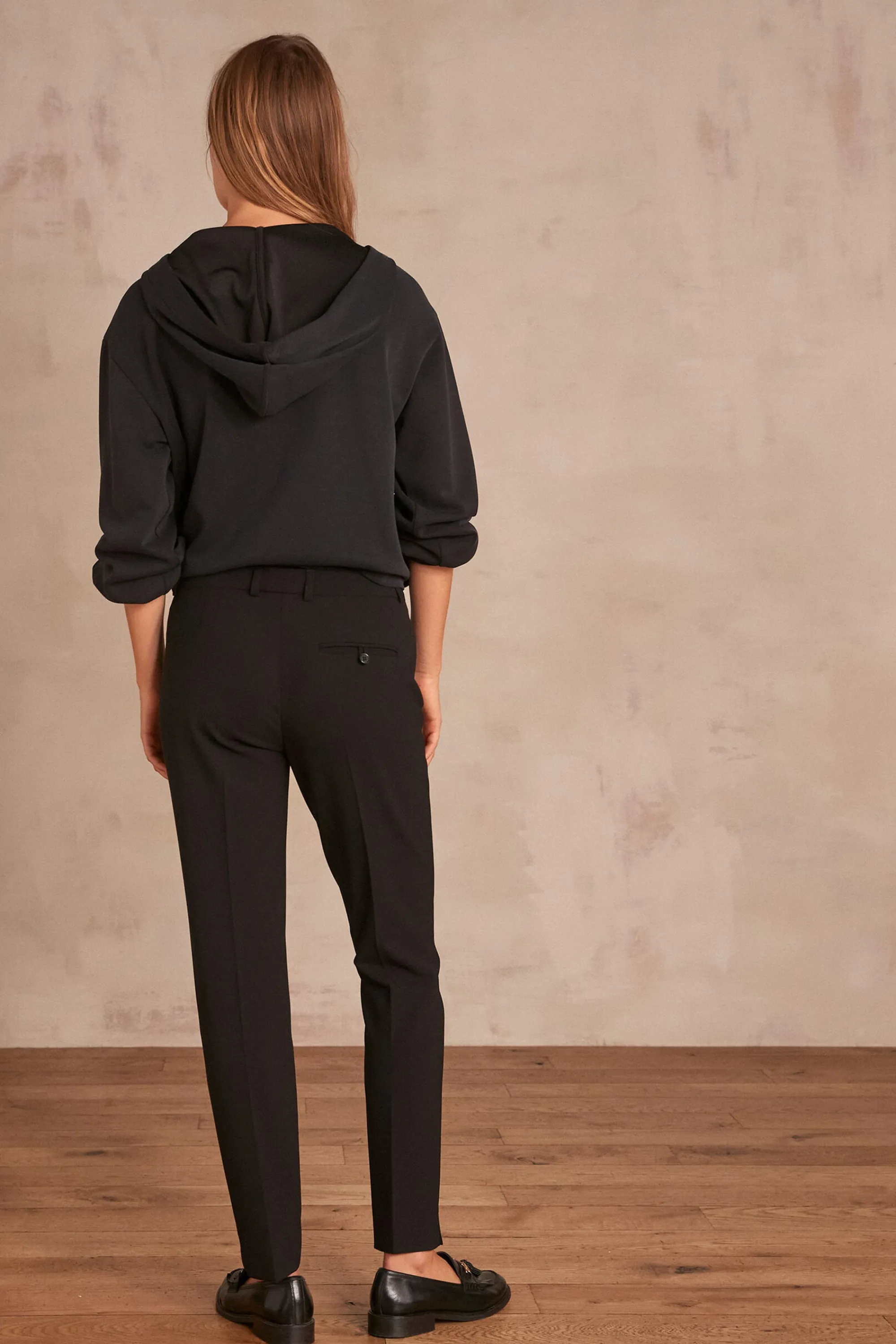 Maison 123 Pantalons De Tailleur | Pantalons Noirs>Pantalon cigarette Valero Produit labellisé We Care mettant en avant l'utilisation de matières plus responsables et la valorisation de la production locale NOIR