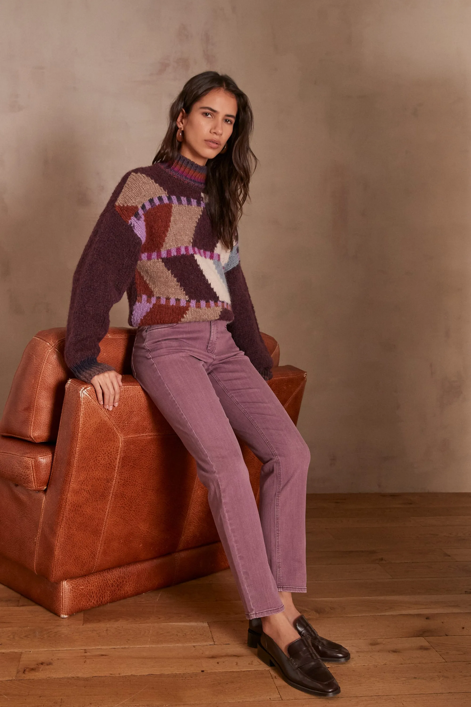 Maison 123 Jeans Droits | Les Morphologies En H>Pantalon PATIENCE VIOLET