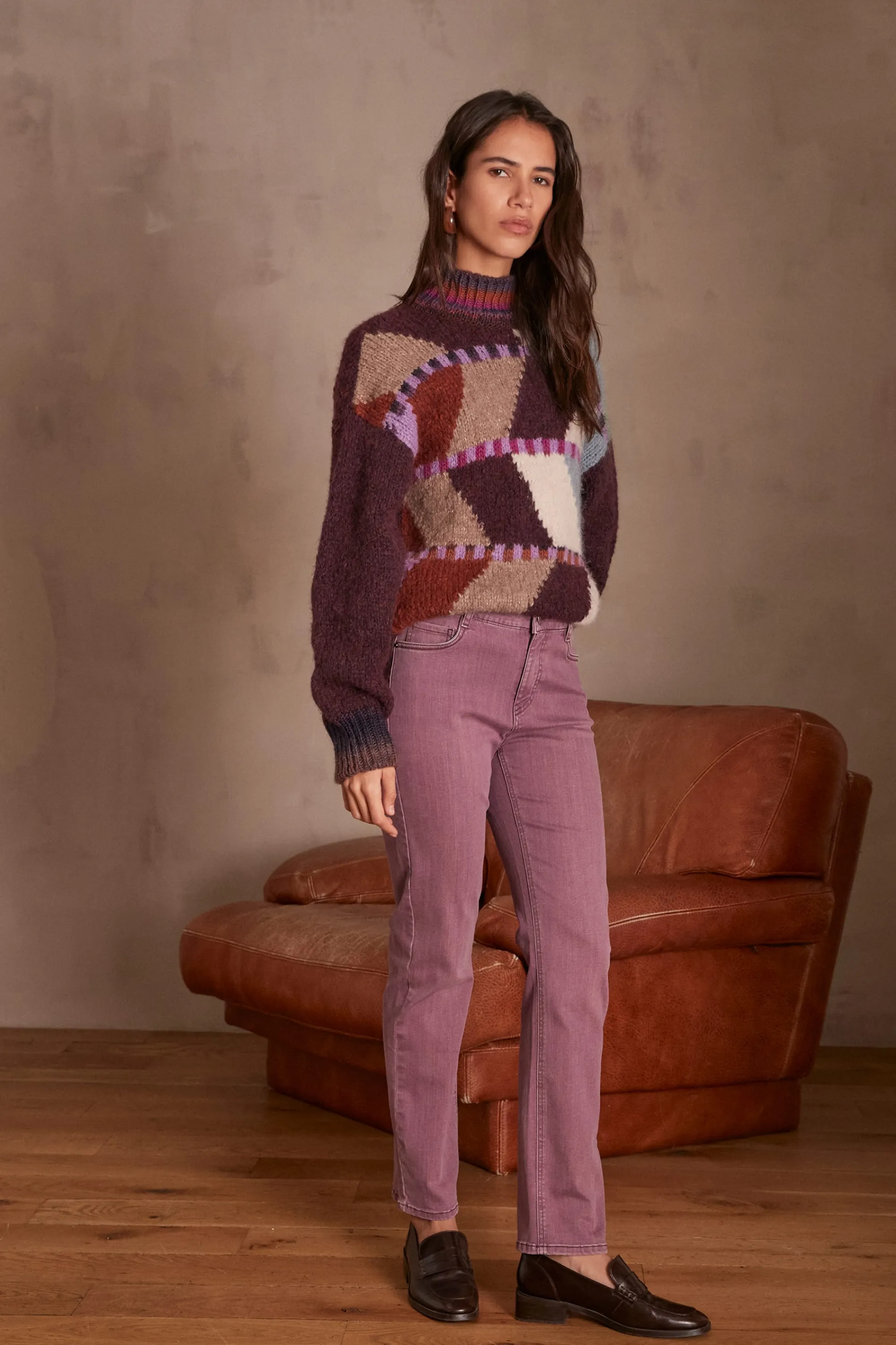 Maison 123 Jeans Droits | Les Morphologies En H>Pantalon PATIENCE VIOLET