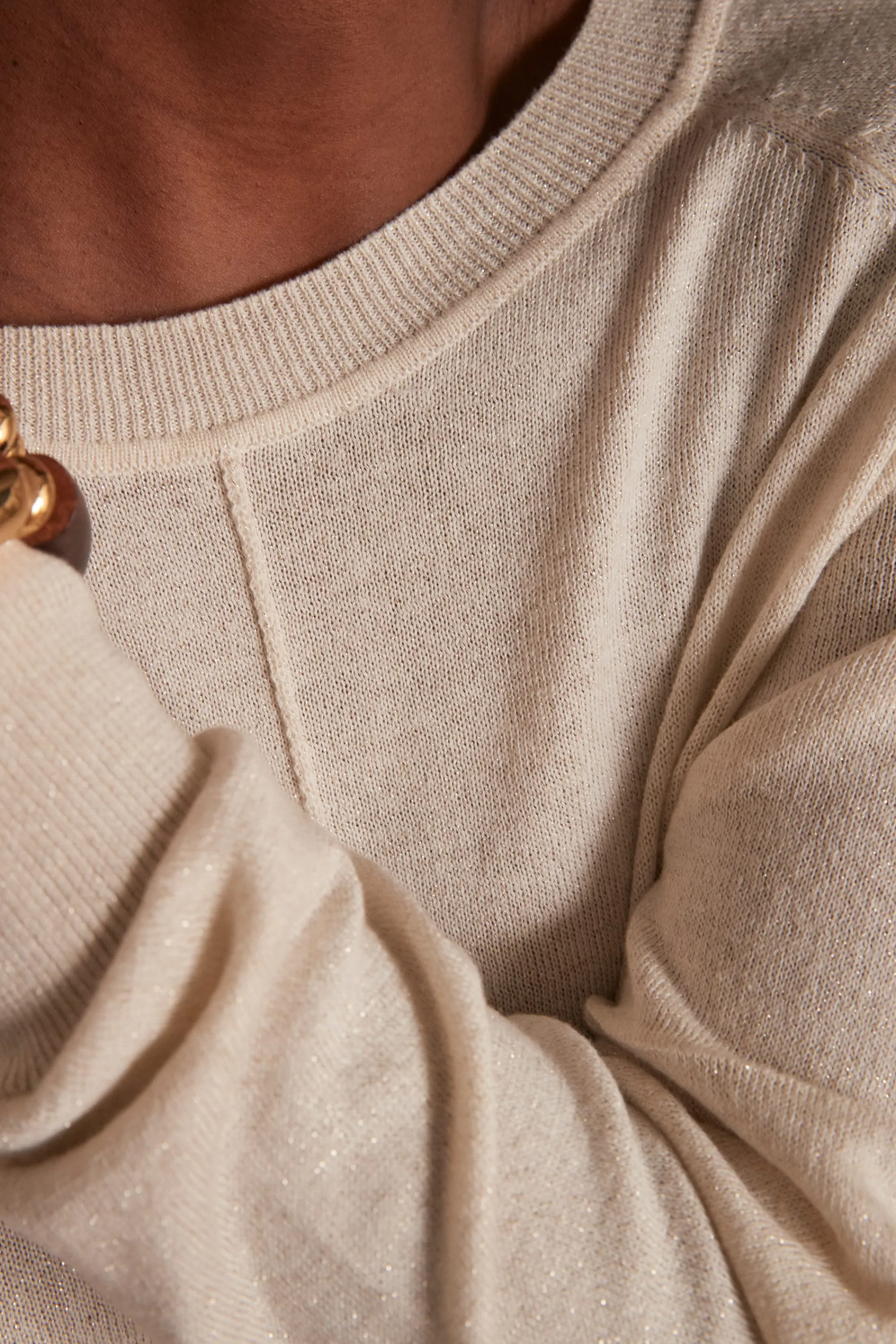 Maison 123 Pulls Col Rond>Pull ARY Produit labellisé We Care mettant en avant l'utilisation de matières plus responsables et la valorisation de la production locale CREME