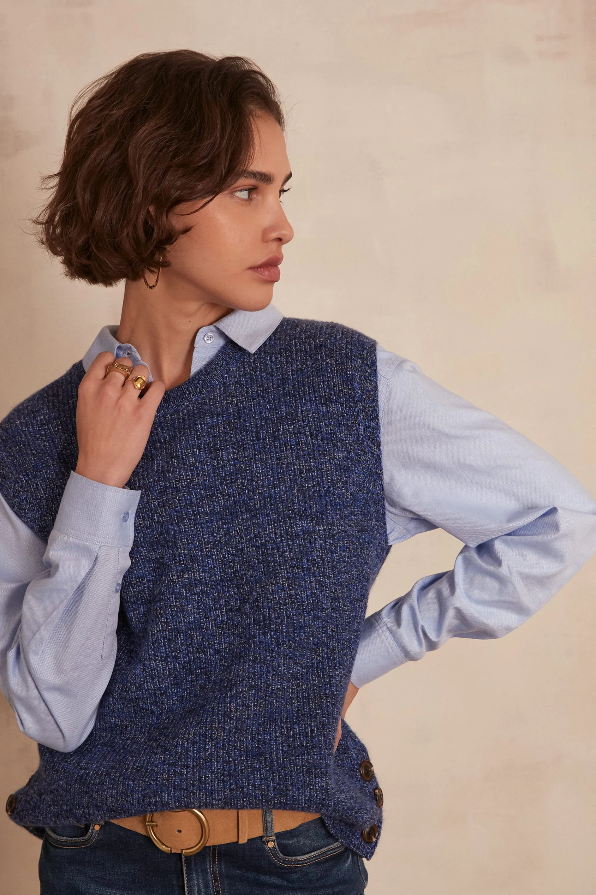 Maison 123 Pulls Sans Manches>Pull sans manches en laine LEROY BLEU ROI