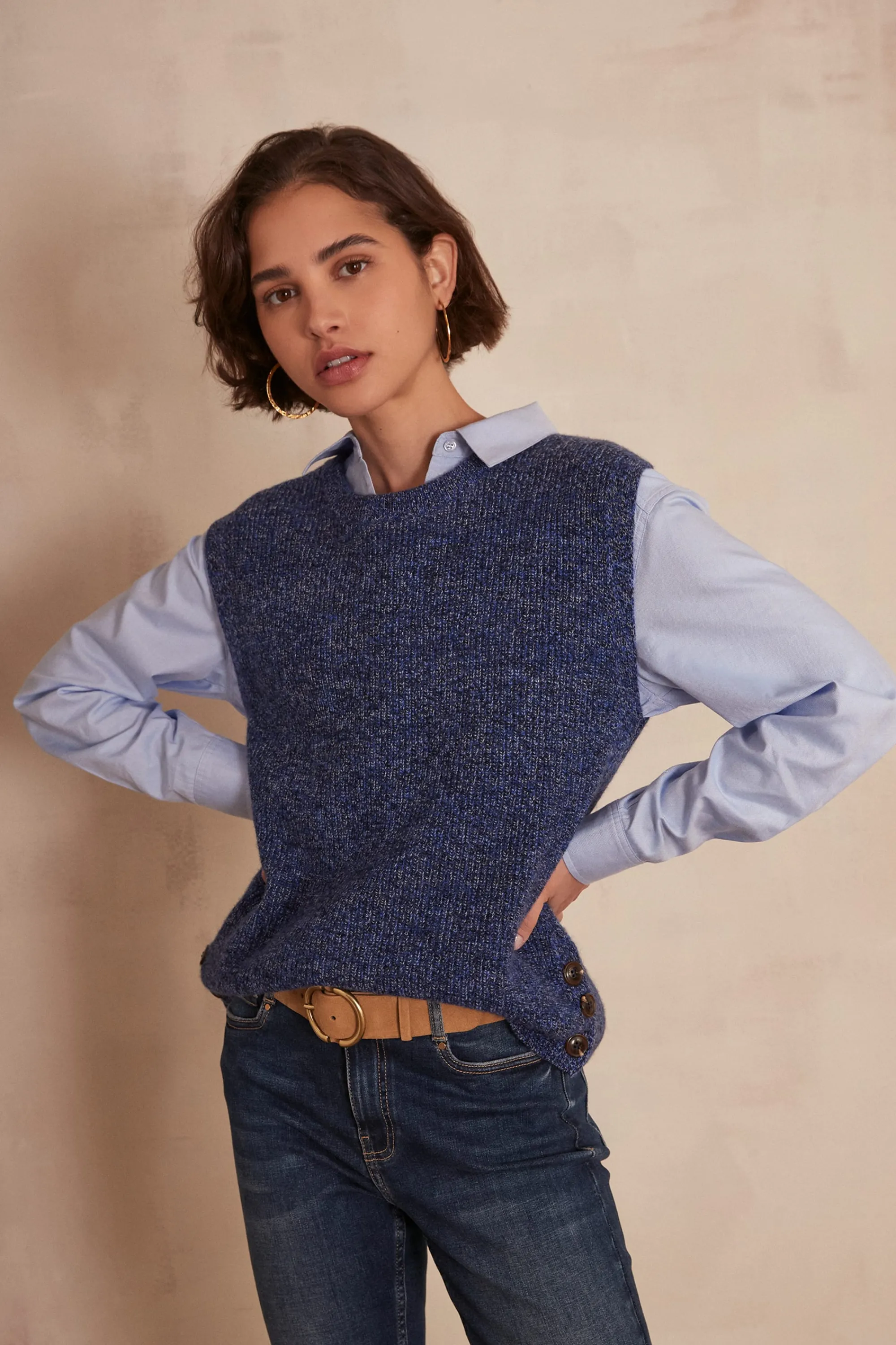 Maison 123 Pulls Sans Manches>Pull sans manches en laine LEROY BLEU ROI