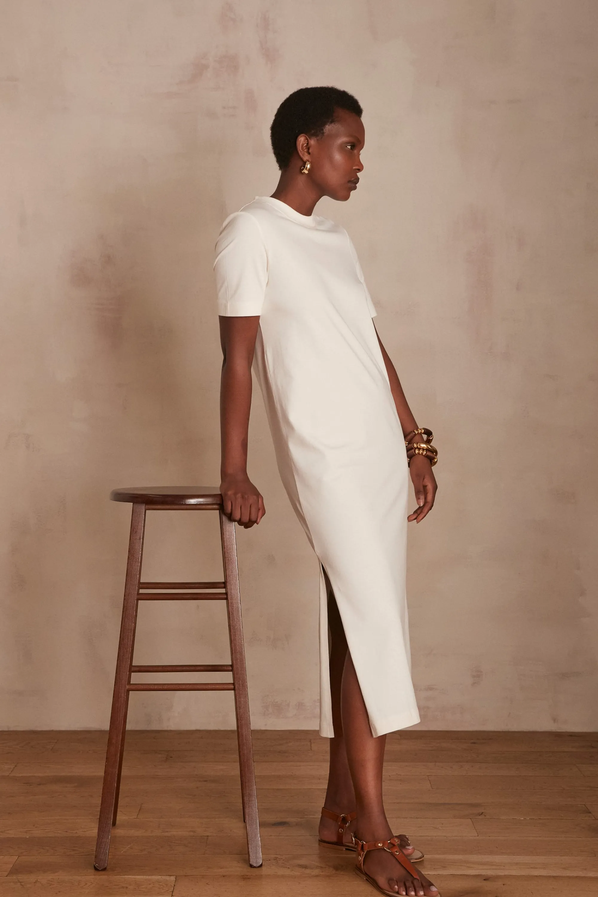 Maison 123 Robes En Maille | Robes Longues>Robe AXEL Produit labellisé We Care mettant en avant l'utilisation de matières plus responsables et la valorisation de la production locale CREME