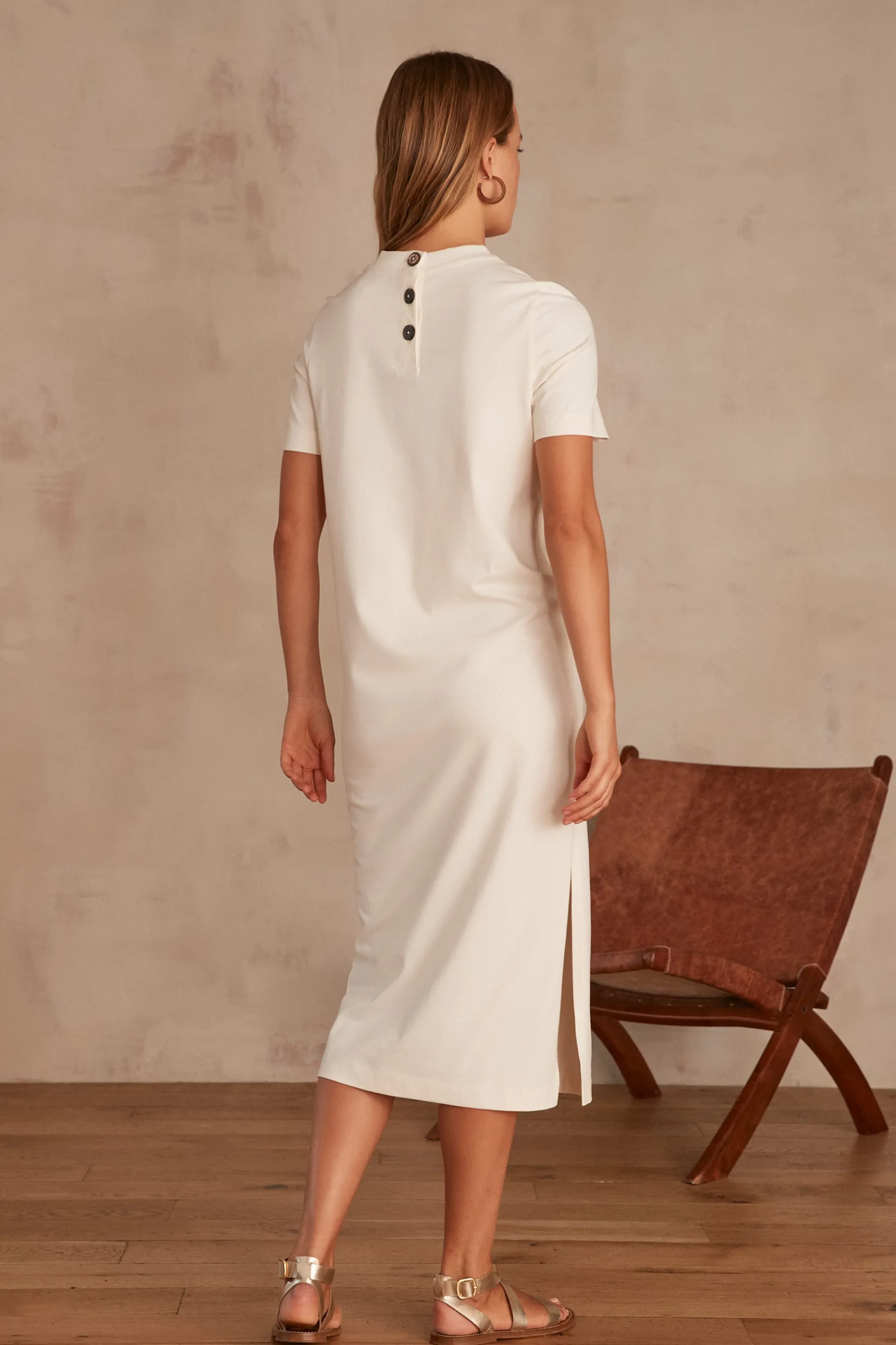 Maison 123 Robes En Maille | Robes Longues>Robe AXEL Produit labellisé We Care mettant en avant l'utilisation de matières plus responsables et la valorisation de la production locale CREME