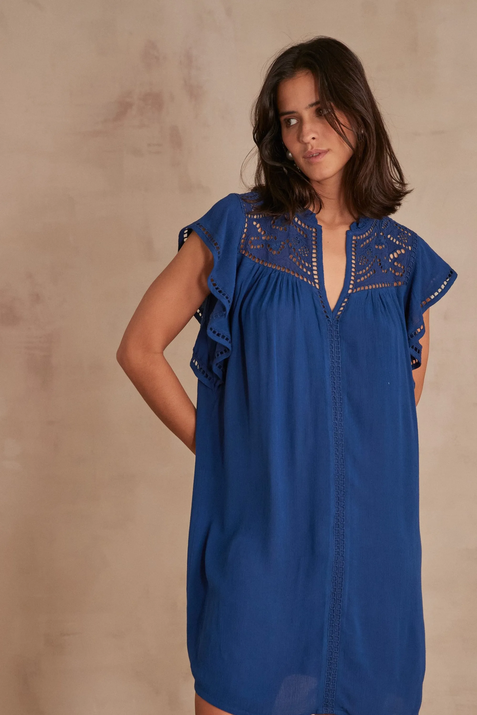 Maison 123 Robes Courtes | Robes Colorées>ROBE MARGOT BLEU ROI