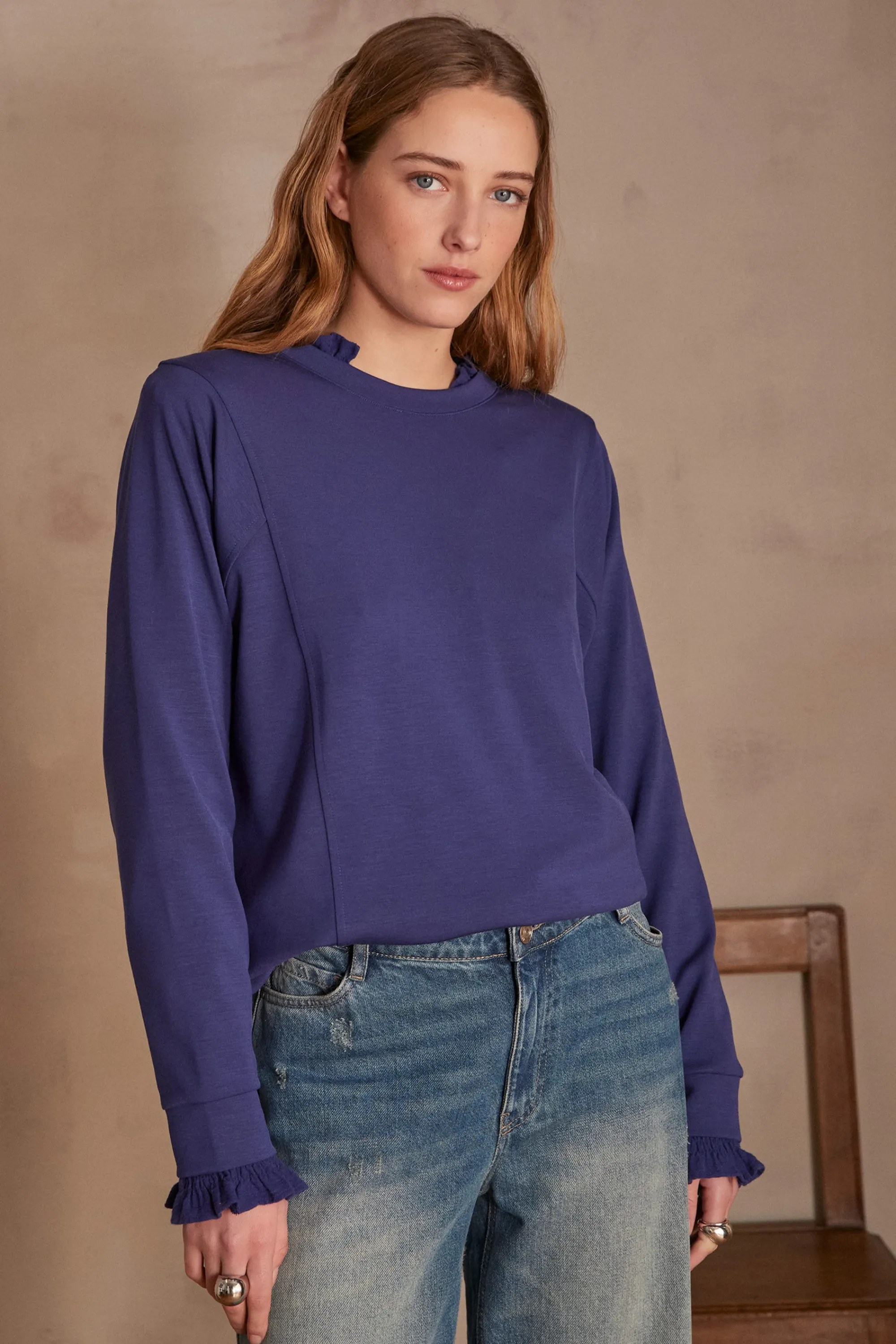 Maison 123 Voir Tout | T-Shirts Col Rond>Sweatshirt ALICIA BLEU ROI