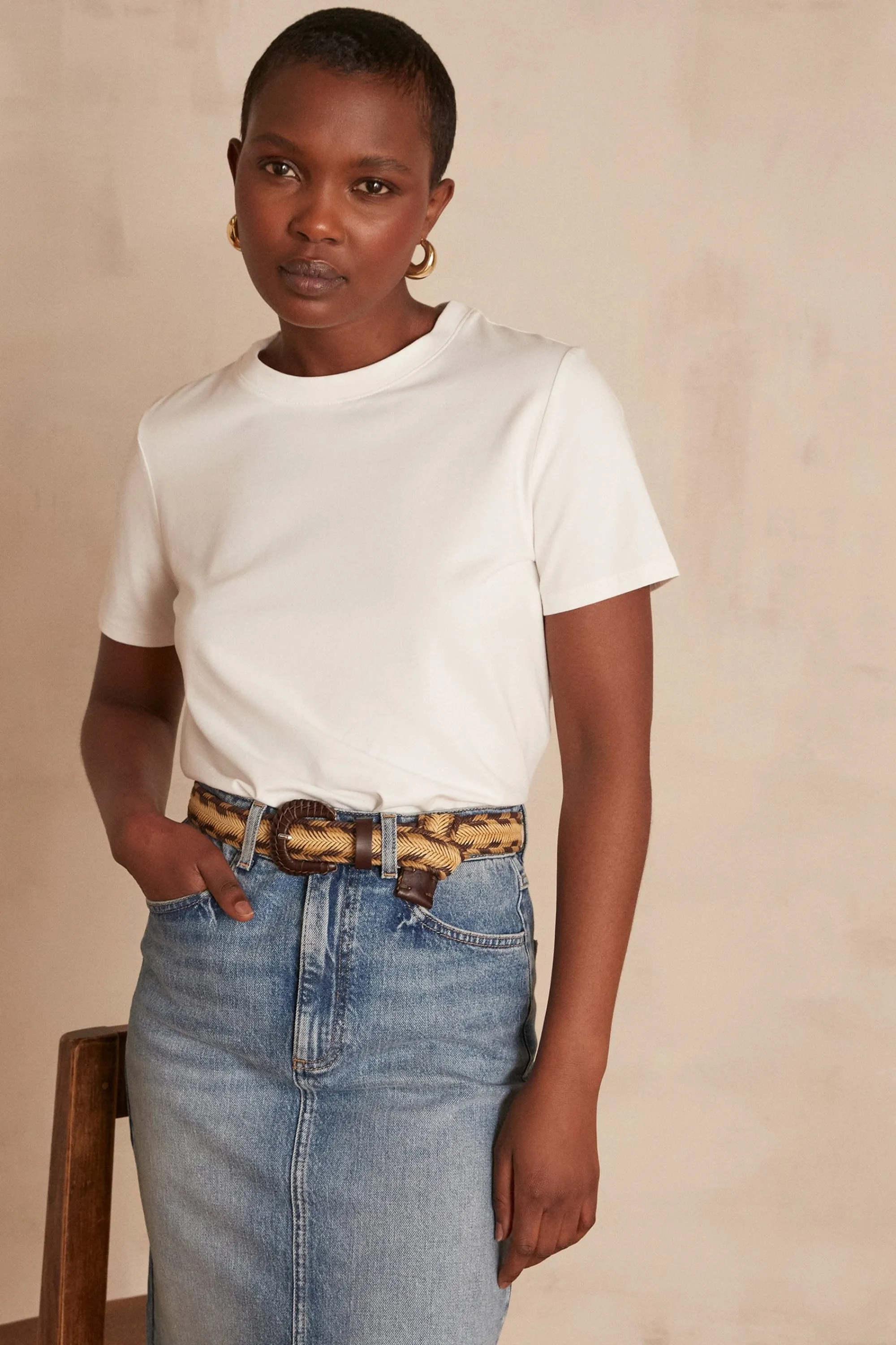 Maison 123 T-Shirts Col Rond | T-Shirts À Manches Courtes>T-shirt DANIS Produit labellisé We Care mettant en avant l'utilisation de matières plus responsables et la valorisation de la production locale BLANC