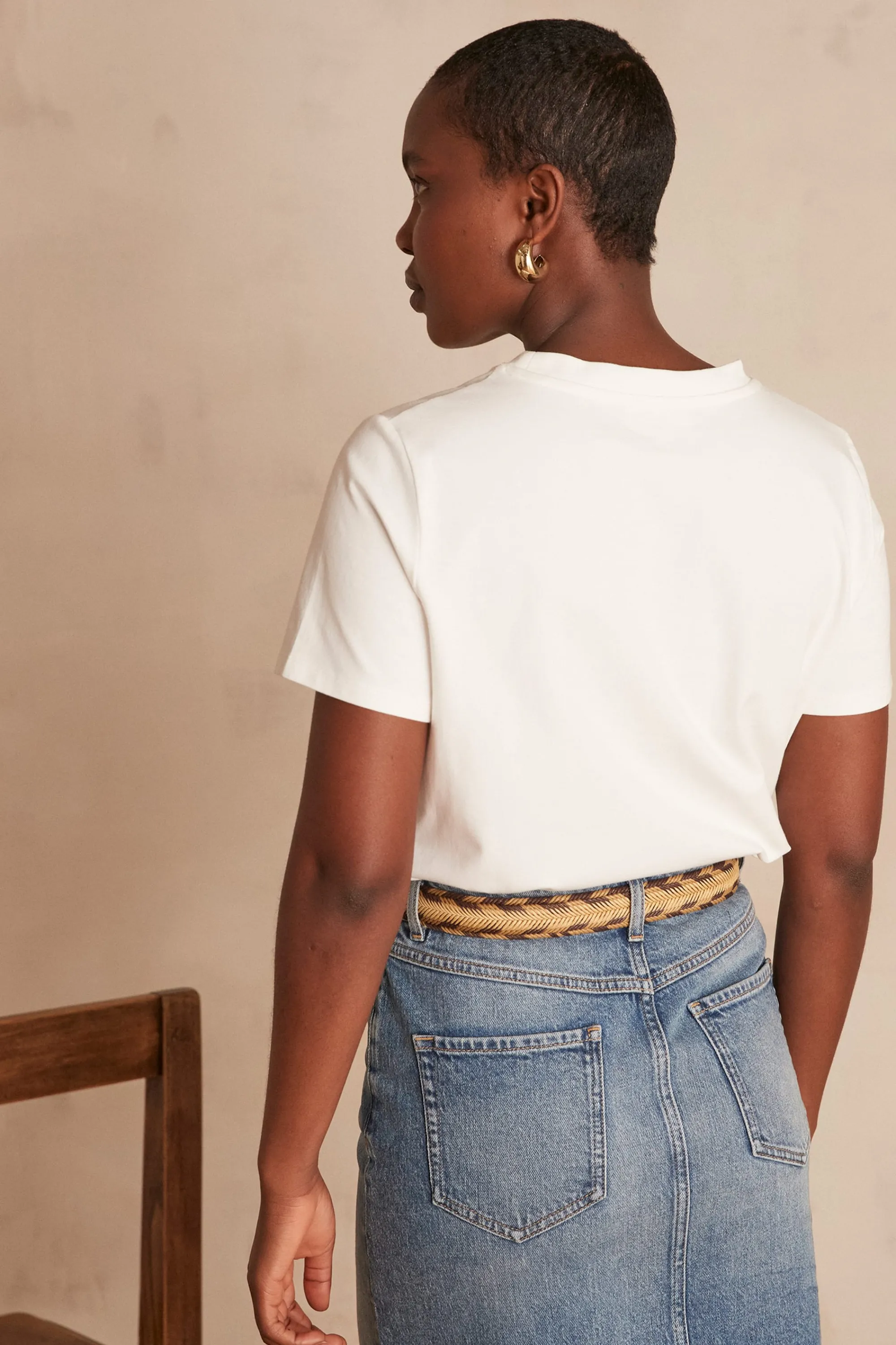 Maison 123 T-Shirts Col Rond | T-Shirts À Manches Courtes>T-shirt DANIS Produit labellisé We Care mettant en avant l'utilisation de matières plus responsables et la valorisation de la production locale BLANC