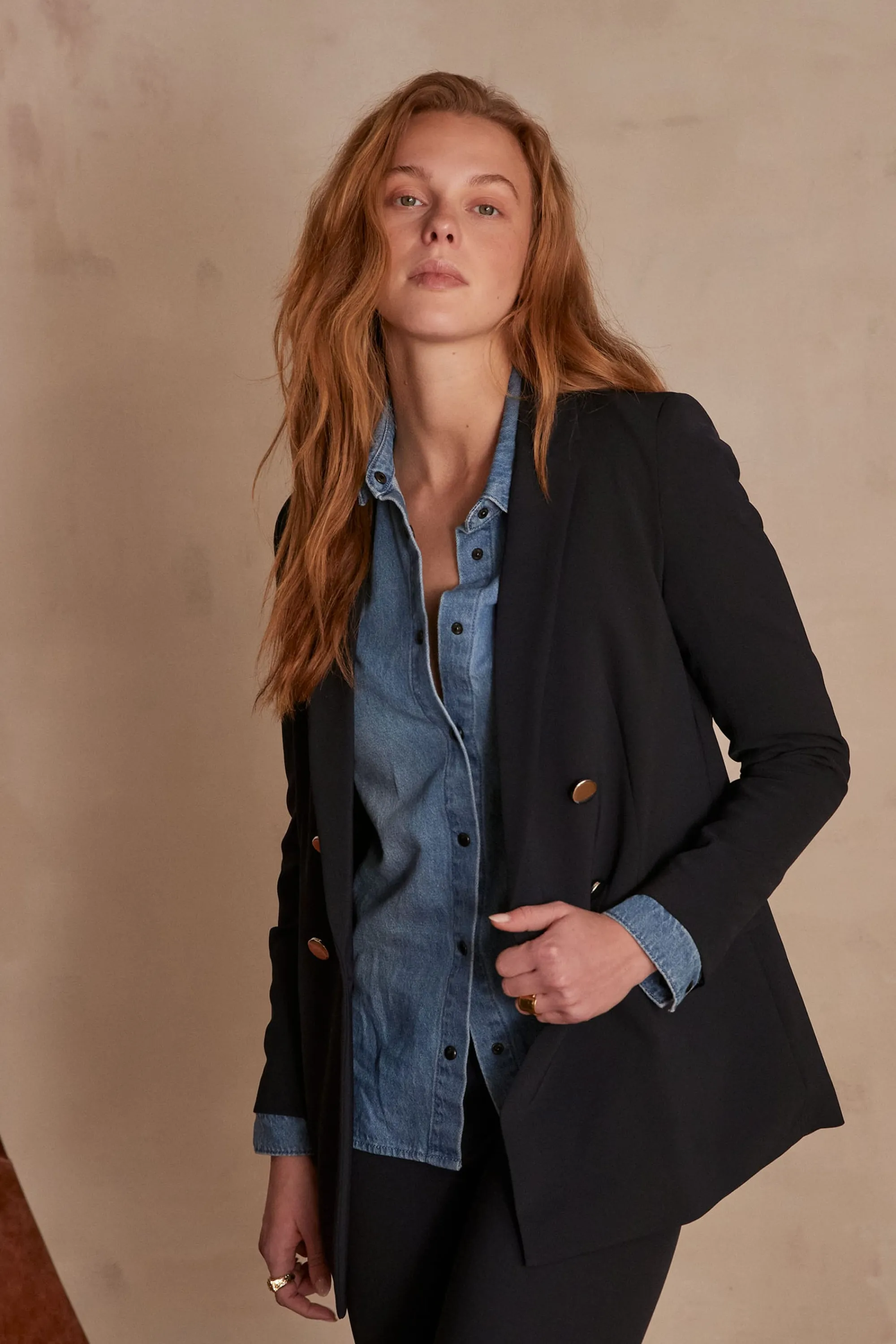 Maison 123 Blazers | Tailleurs>Veste de tailleur FLORINE Produit labellisé We Care mettant en avant l'utilisation de matières plus responsables et la valorisation de la production locale MARINE