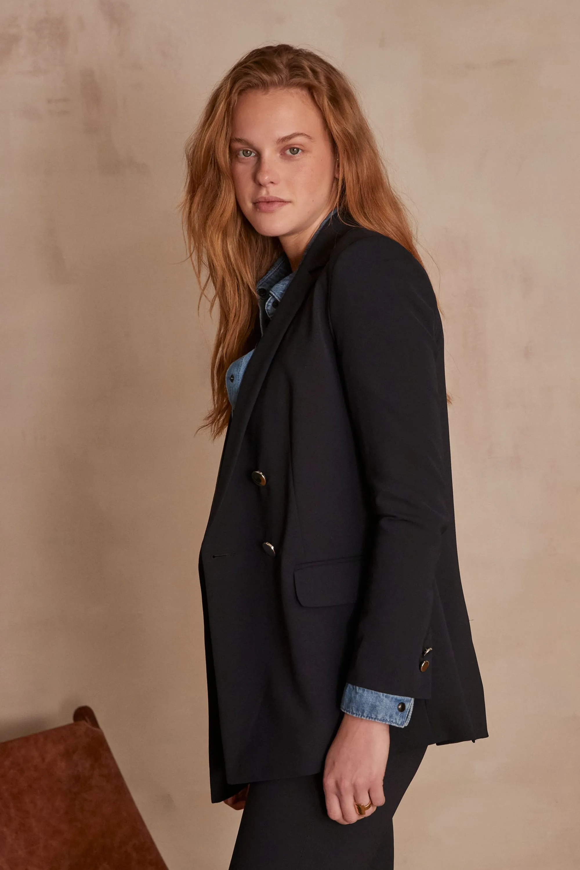 Maison 123 Blazers | Tailleurs>Veste de tailleur FLORINE Produit labellisé We Care mettant en avant l'utilisation de matières plus responsables et la valorisation de la production locale MARINE