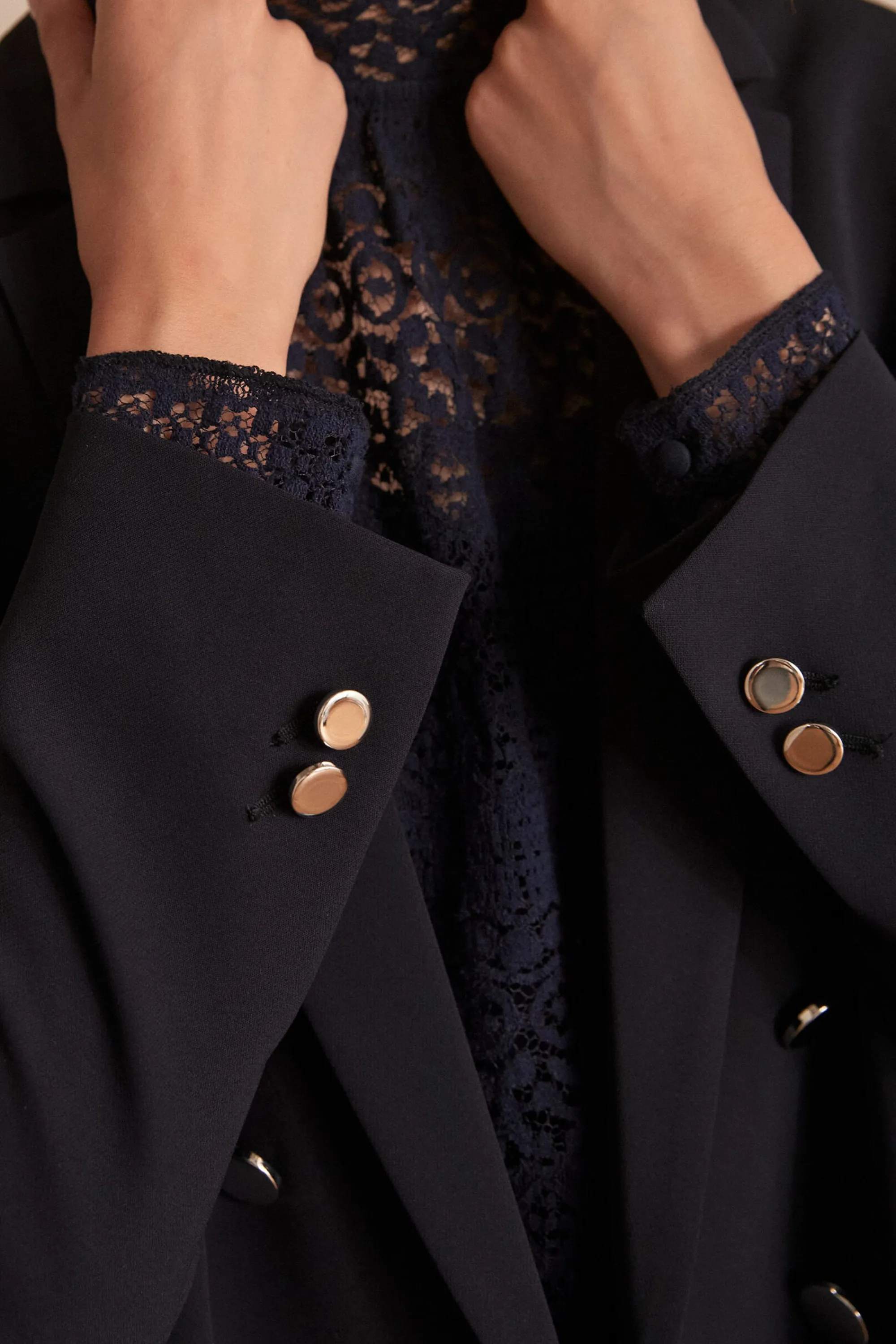 Maison 123 Blazers | Tailleurs>Veste de tailleur FLORINE Produit labellisé We Care mettant en avant l'utilisation de matières plus responsables et la valorisation de la production locale MARINE