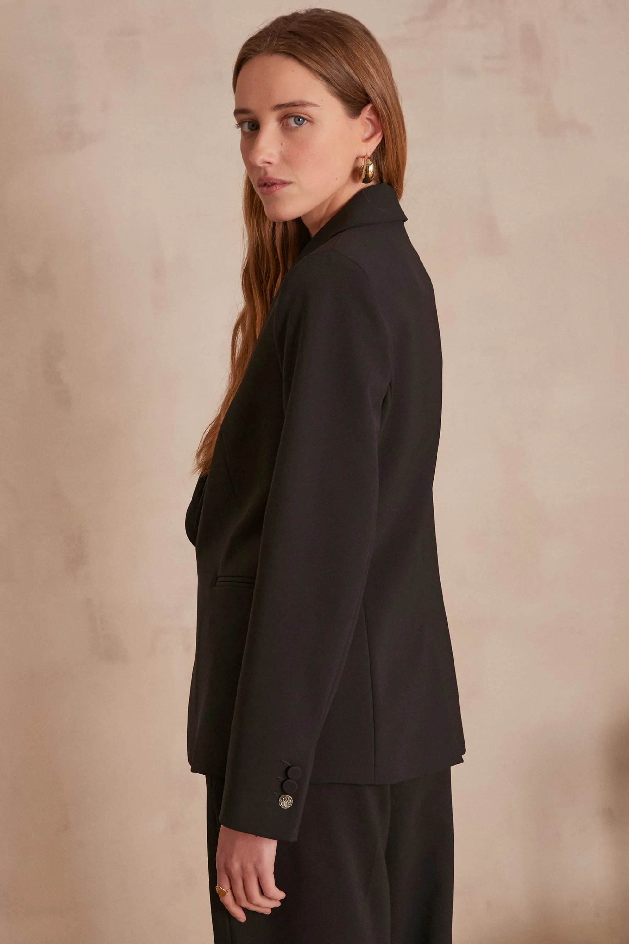 Maison 123 Blazers | Vestes Noires>Veste de tailleur FLORINE Produit labellisé We Care mettant en avant l'utilisation de matières plus responsables et la valorisation de la production locale NOIR