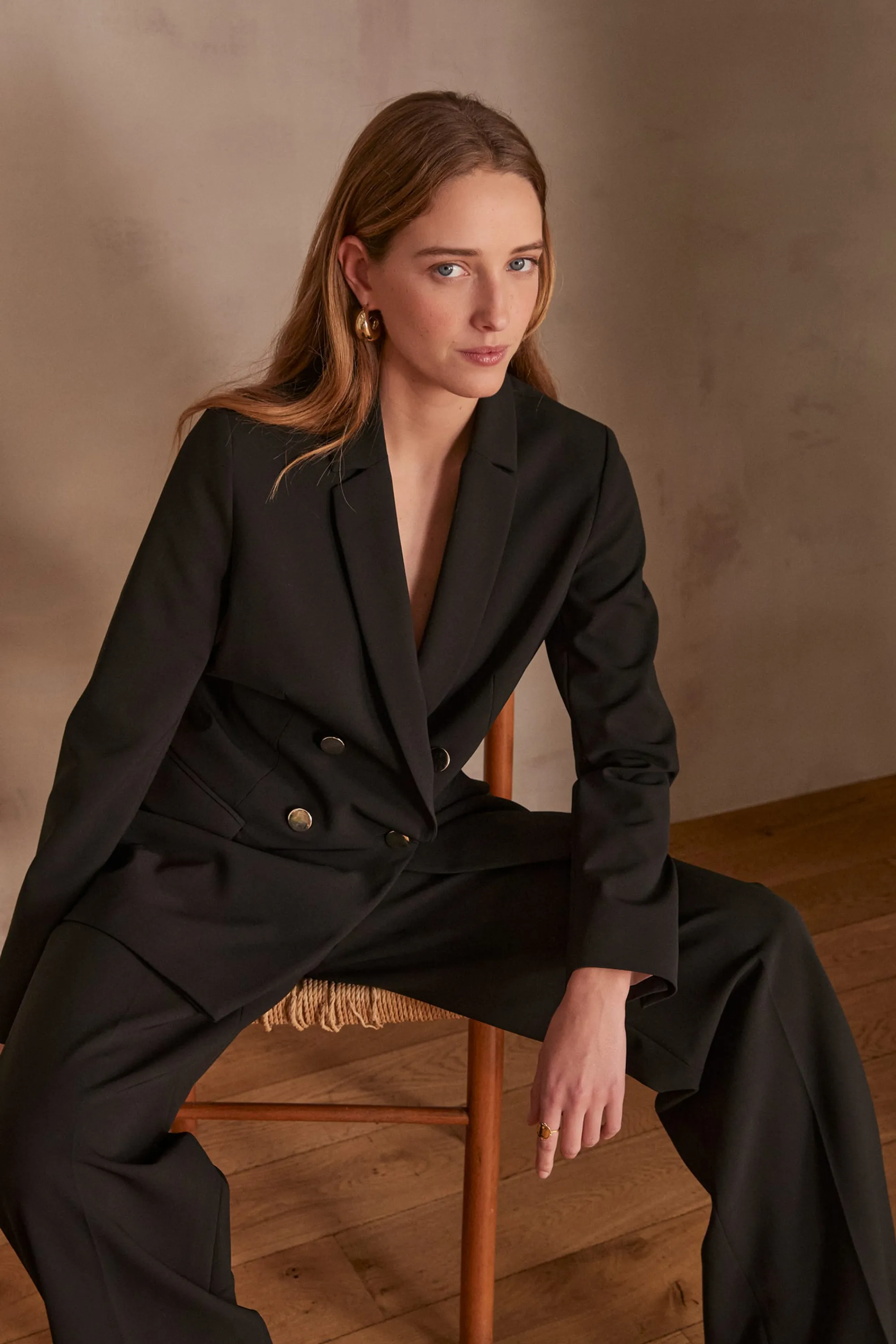 Maison 123 Blazers | Vestes Noires>Veste de tailleur FLORINE Produit labellisé We Care mettant en avant l'utilisation de matières plus responsables et la valorisation de la production locale NOIR