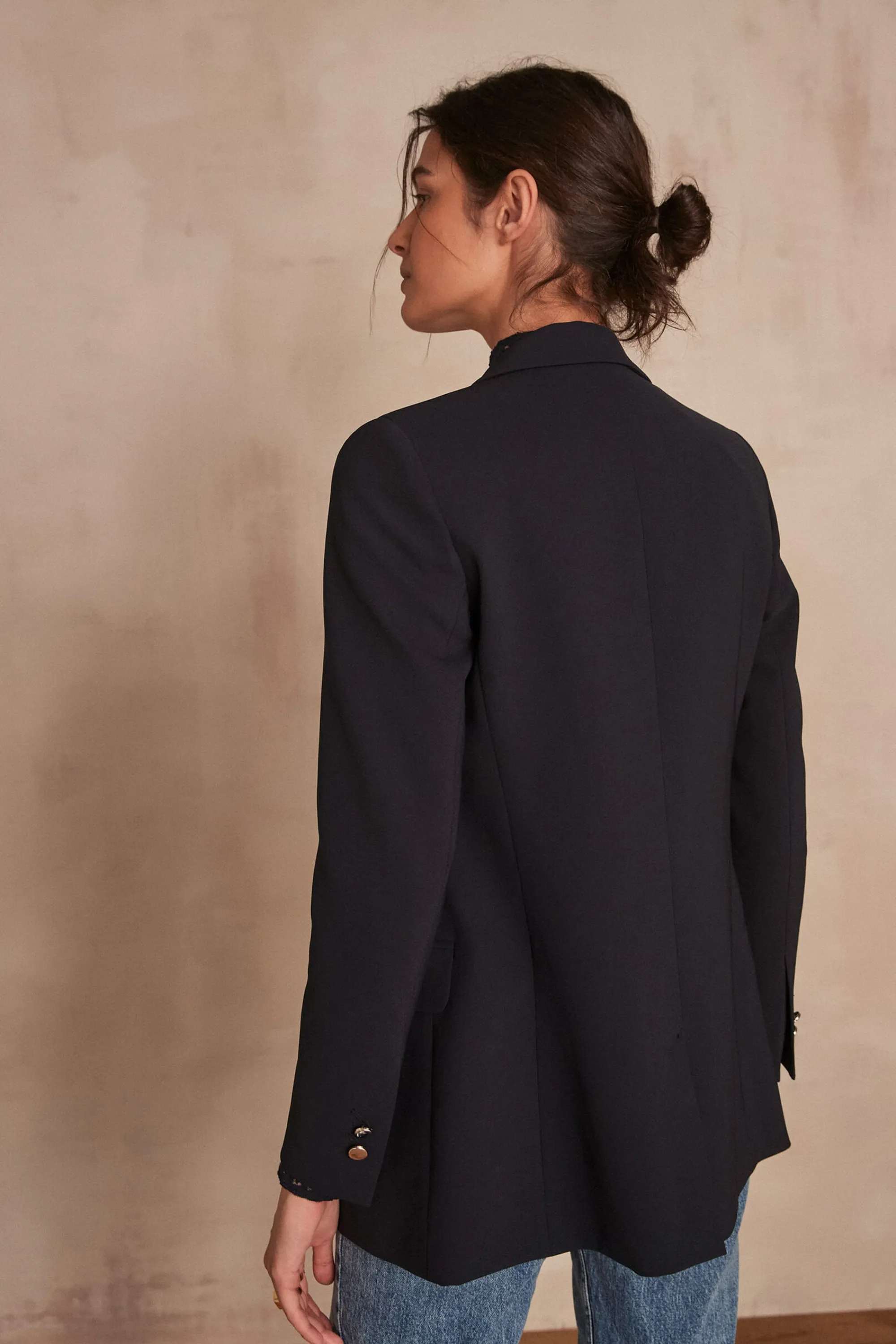 Maison 123 Blazers | Tailleurs>Veste de tailleur FLORINE Produit labellisé We Care mettant en avant l'utilisation de matières plus responsables et la valorisation de la production locale MARINE